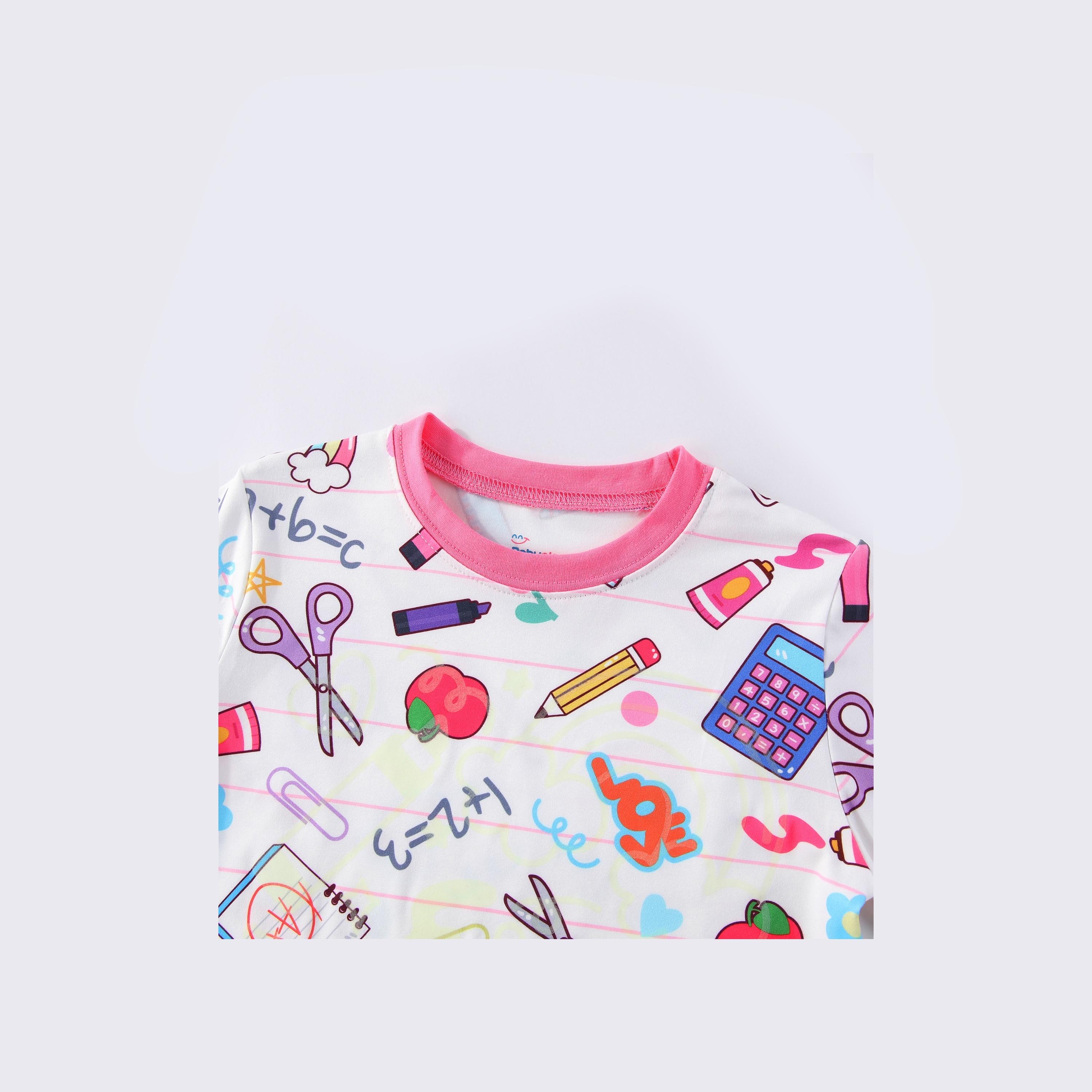 تي شيرت مطبوع ومتوهج في الظلام مكون من قطعتين مع بيجامة من بيبيكلو-girls-clothing-nightwear-image-8