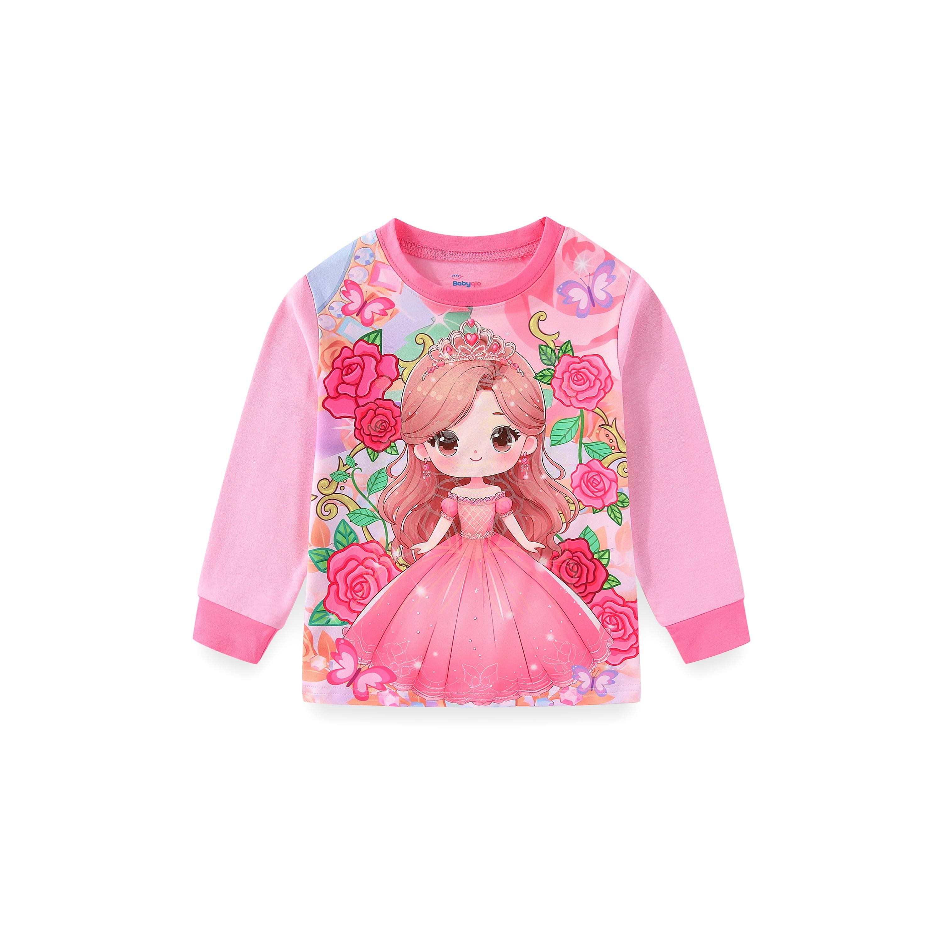 Babyqlo 2-Piece Royal Princess Printed Glow-in-the-Dark T-Shirt with Pyjama-girls-clothing-nightwear-image-7