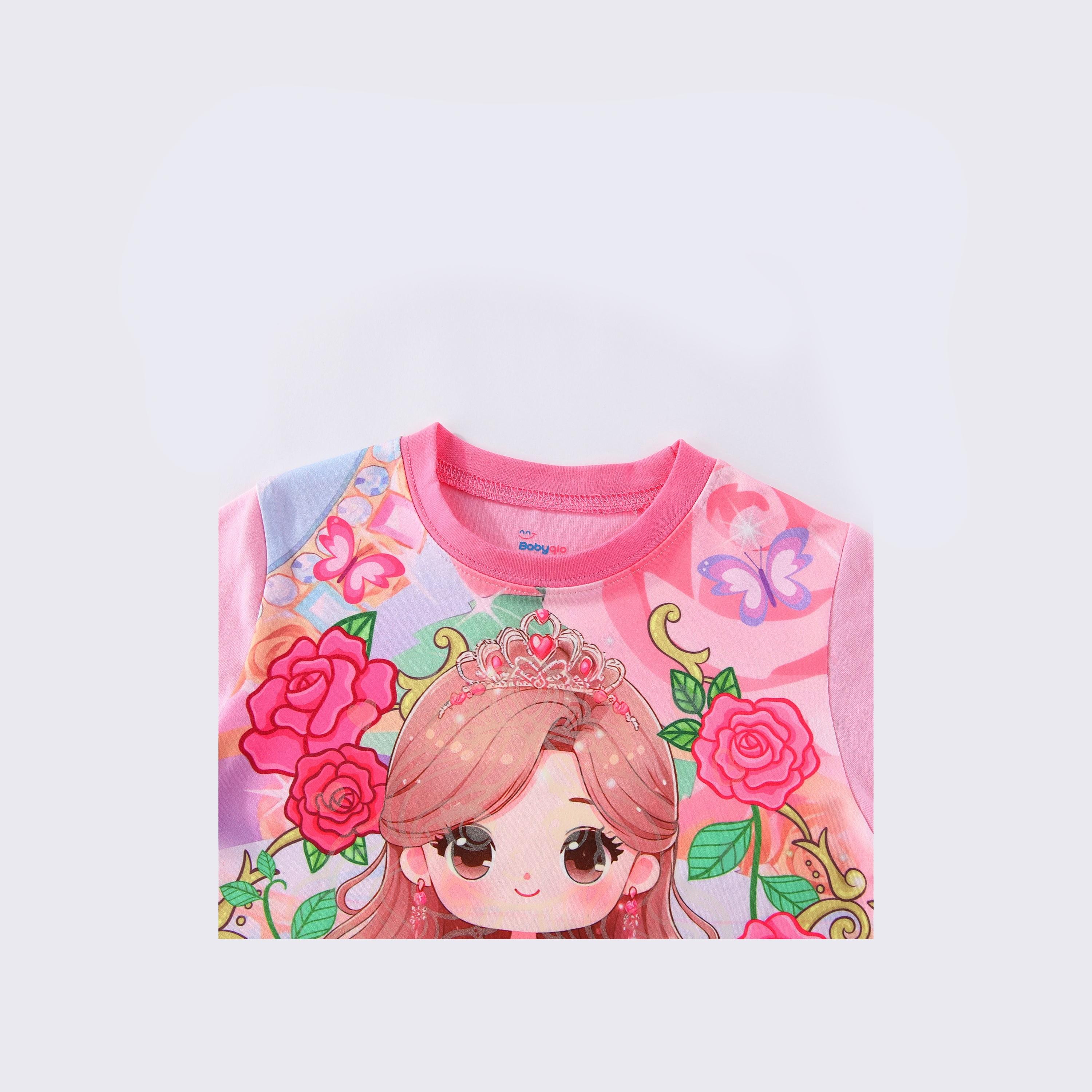 Babyqlo 2-Piece Royal Princess Printed Glow-in-the-Dark T-Shirt with Pyjama-girls-clothing-nightwear-image-8