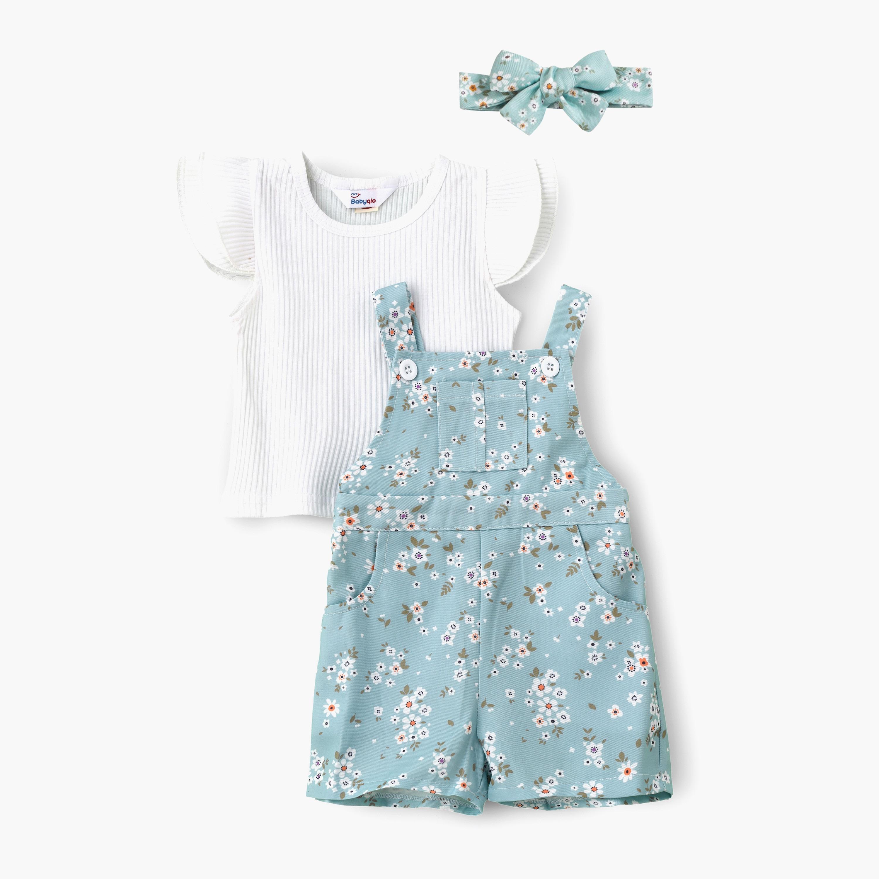 تي شيرت بدون أكمام بطبعة زهور جمبسوت مع عصابة رأس من بيبيكلو-baby-girls-clothing-setsandcoords-image-1