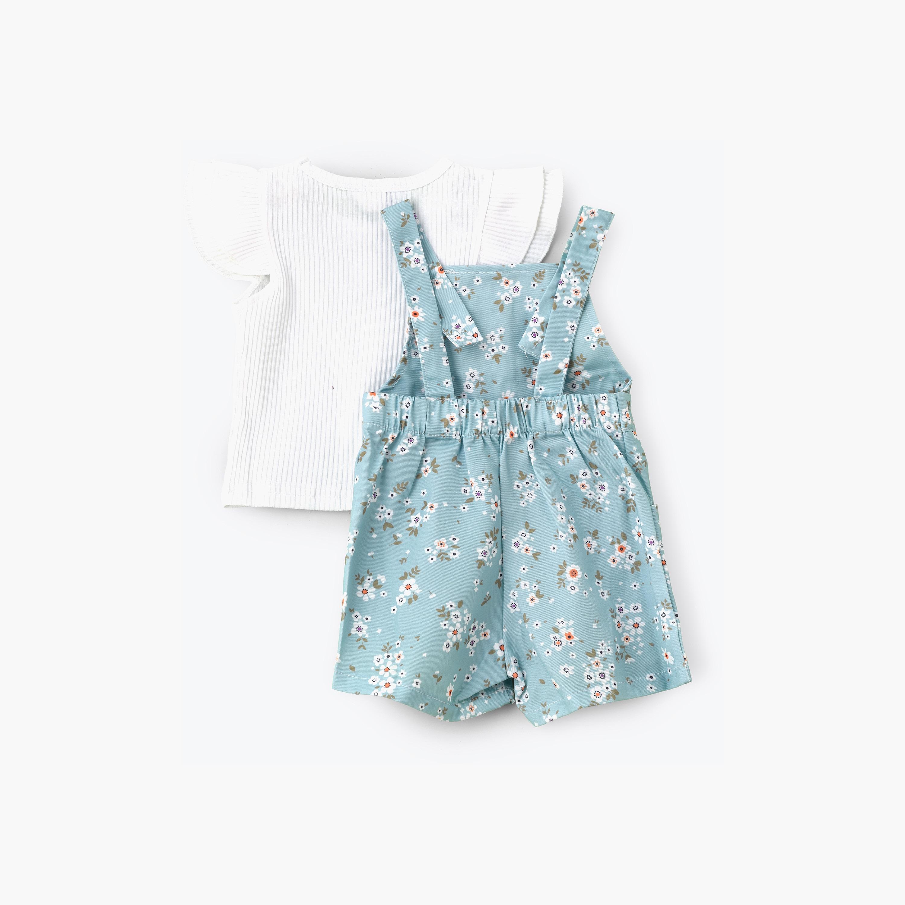 تي شيرت بدون أكمام بطبعة زهور جمبسوت مع عصابة رأس من بيبيكلو-baby-girls-clothing-setsandcoords-image-2