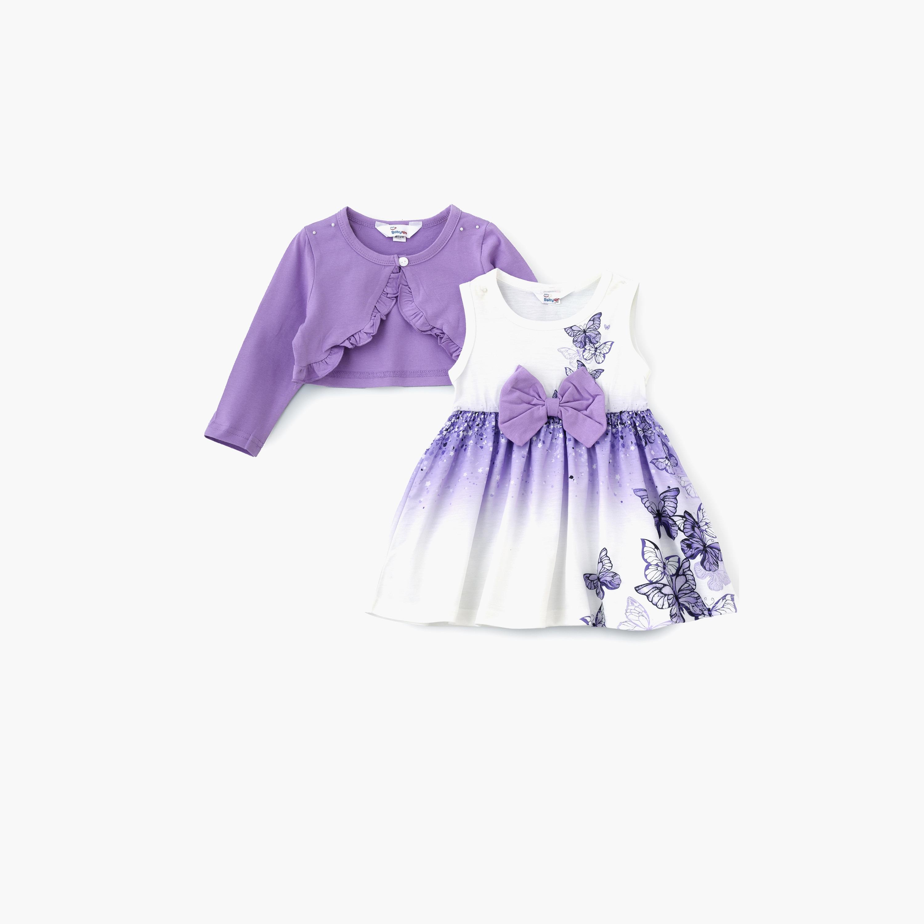 فستان من التول بدون أكمام بطبعة فراشات مع جاكيت من بيبيكلو-girls-clothing-dressesandjumpsuits-image-5