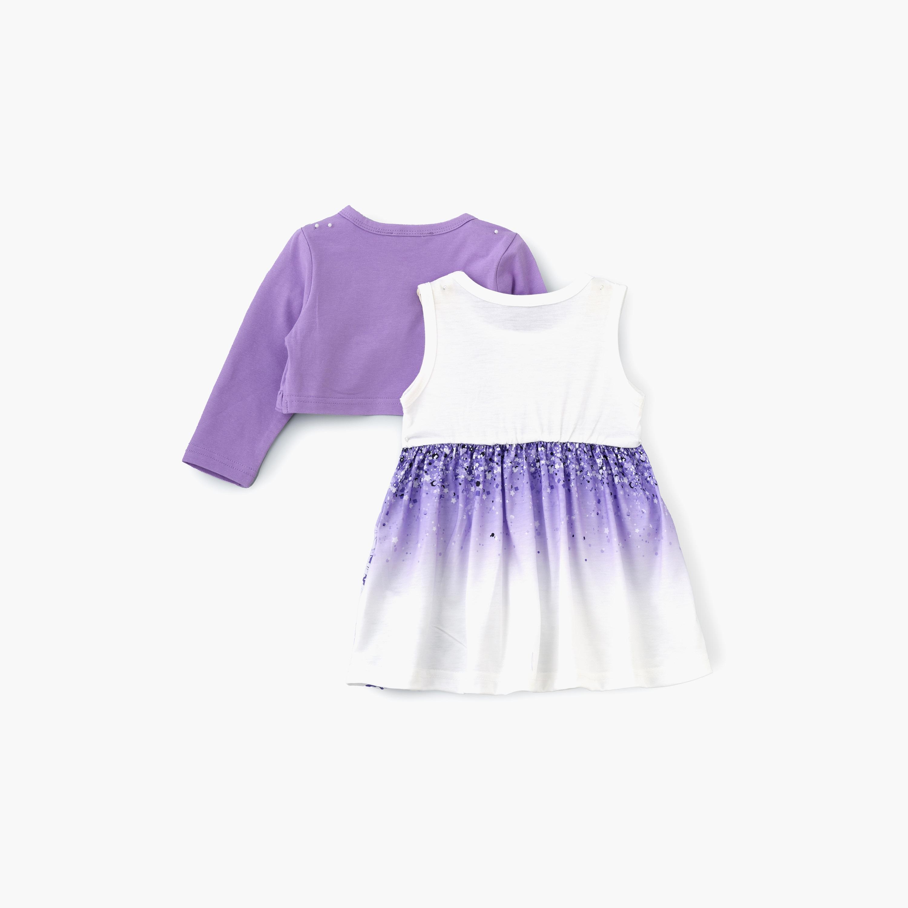 فستان من التول بدون أكمام بطبعة فراشات مع جاكيت من بيبيكلو-girls-clothing-dressesandjumpsuits-image-7