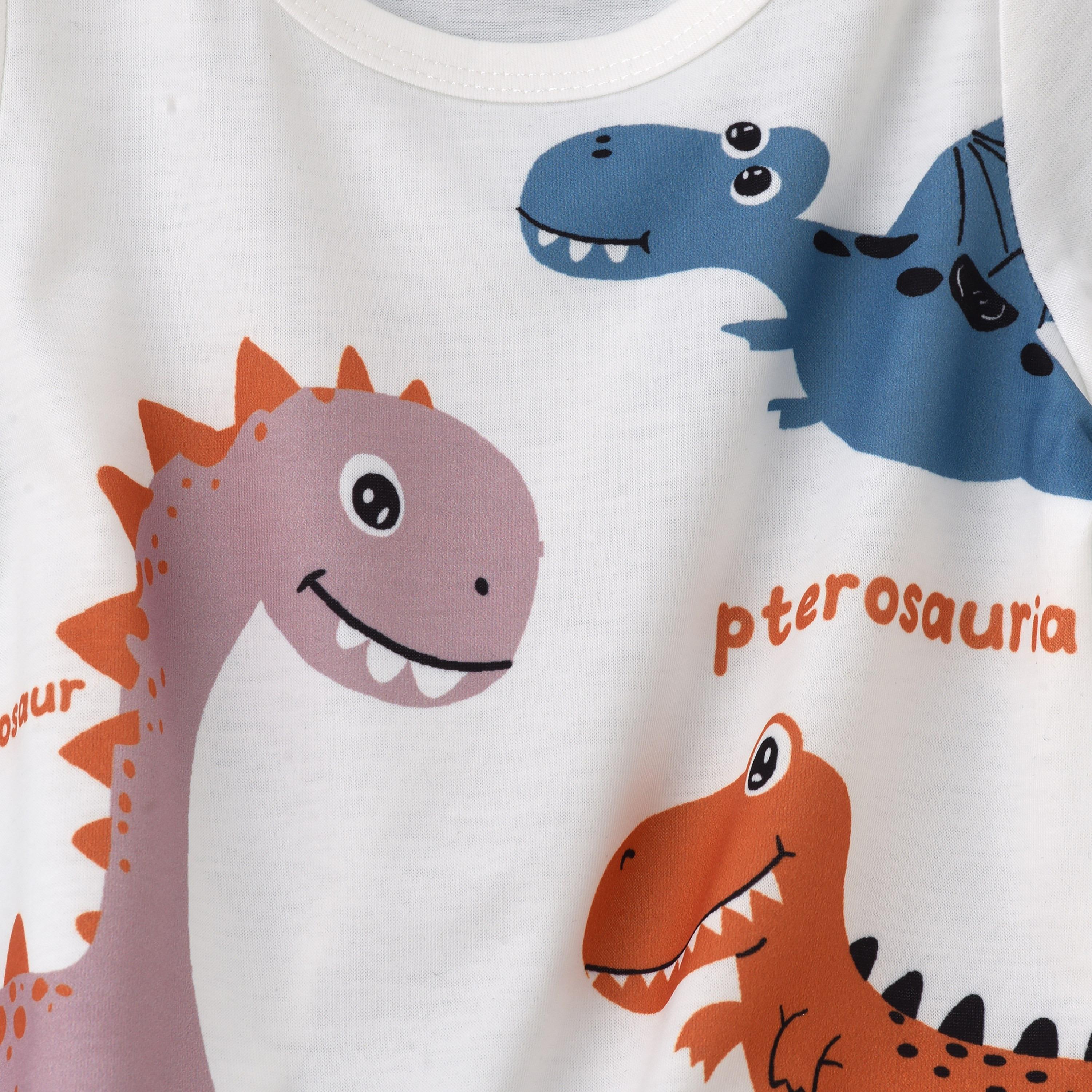 Babyqlo Dino Printed Short Sleeves T-Shirt with Shorts-boys-clothing-setsandcoords-image-3