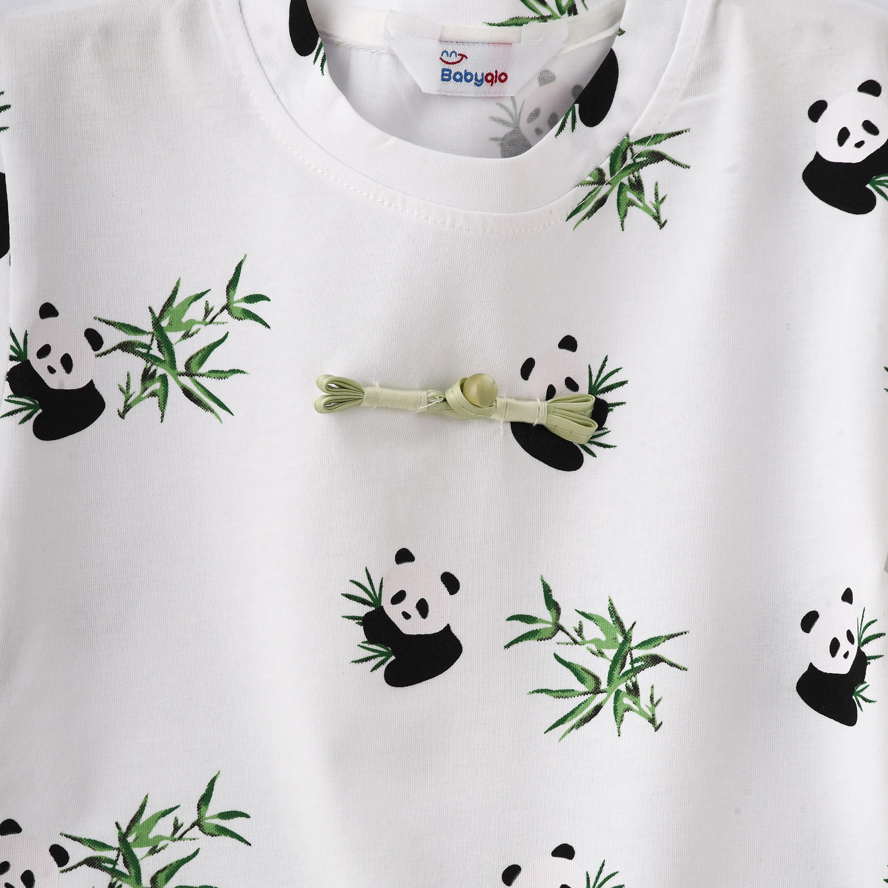 Babyqlo Panda Printed Short Sleeves T-Shirt with Shorts-boys-clothing-setsandcoords-image-4