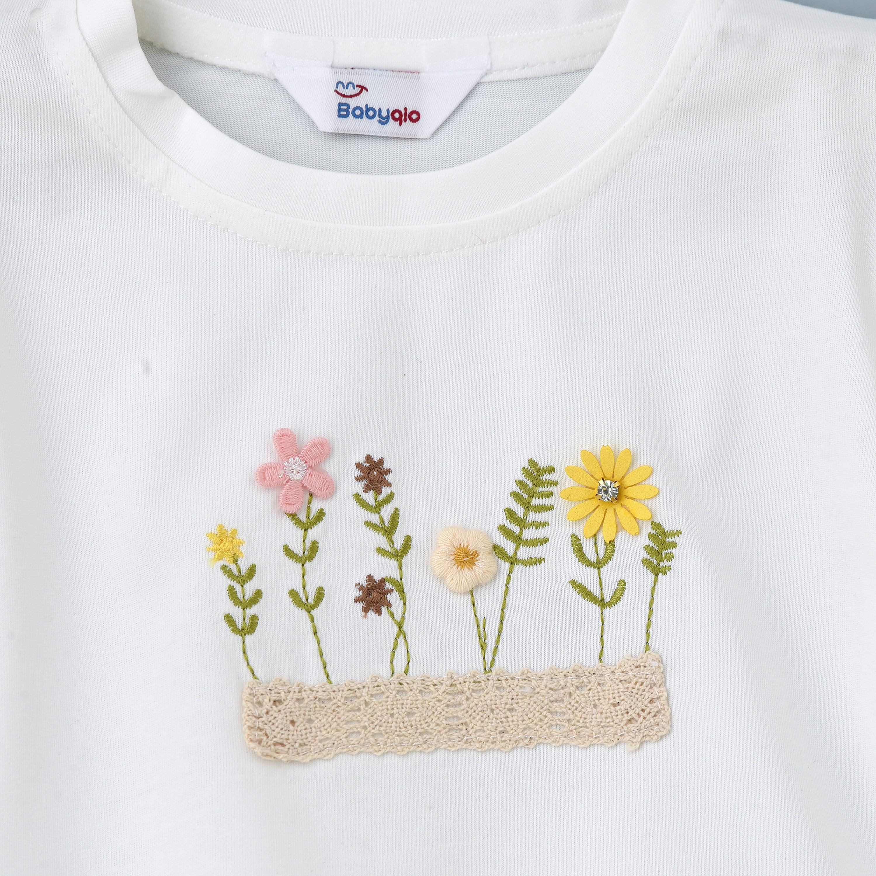 تي شيرت بأكمام قصيرة وطبعة زهور مع شورت من بيبيكلو-baby-girls-clothing-setsandcoords-image-3