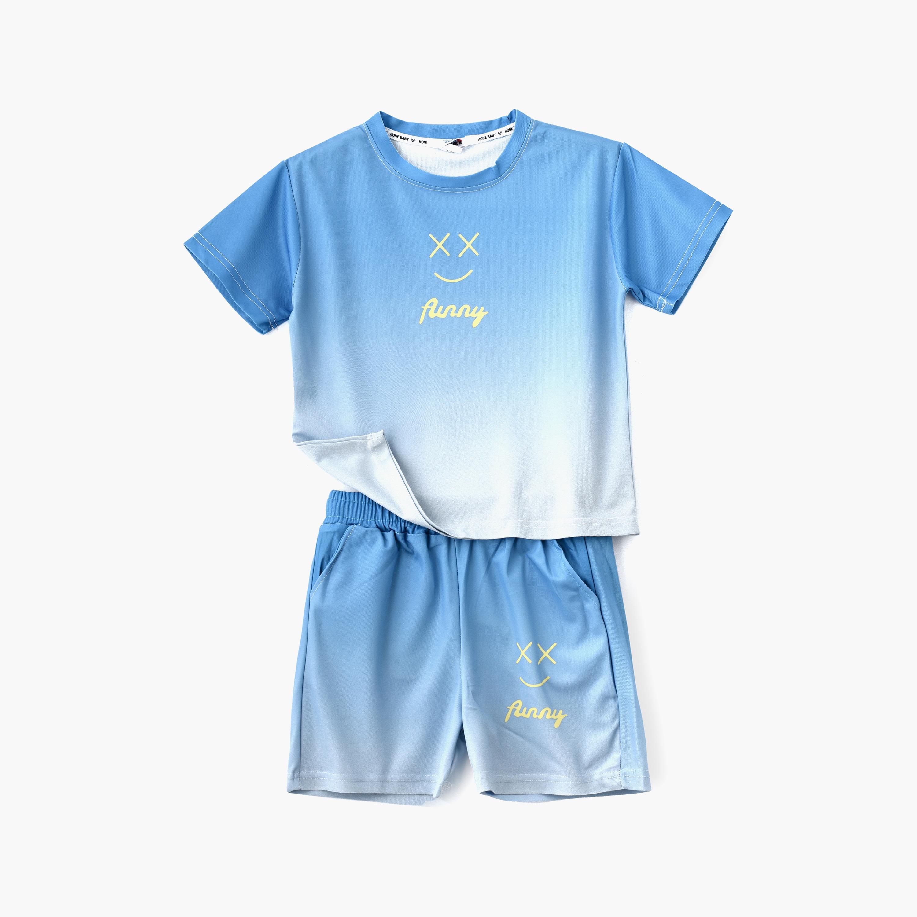 Babyqlo Printed Short Sleeves T-Shirt with Shorts-boys-clothing-setsandcoords-image-1
