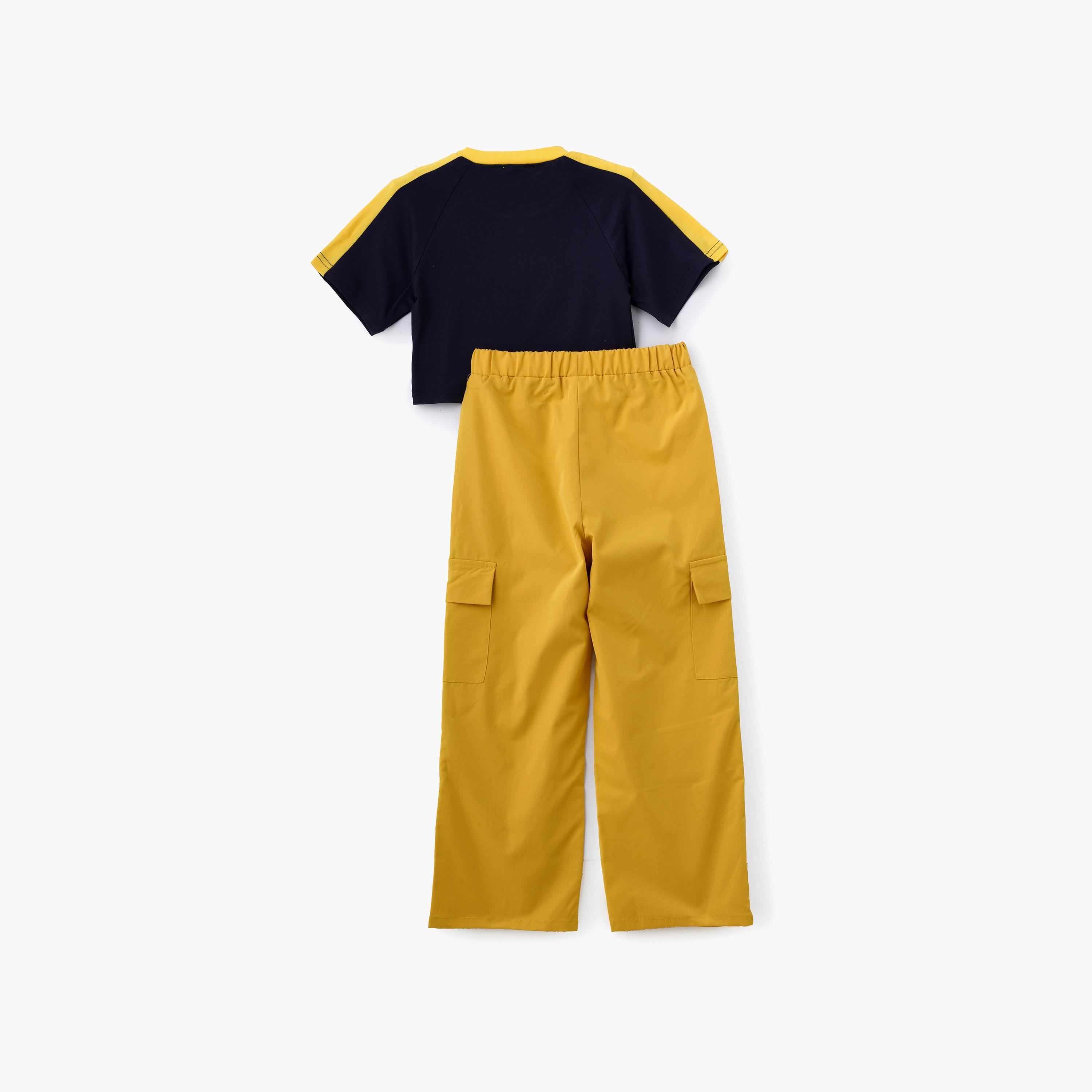 Babyqlo London Printed Short Sleeves T-Shirt with Pants-girls-clothing-setsandcoords-image-2