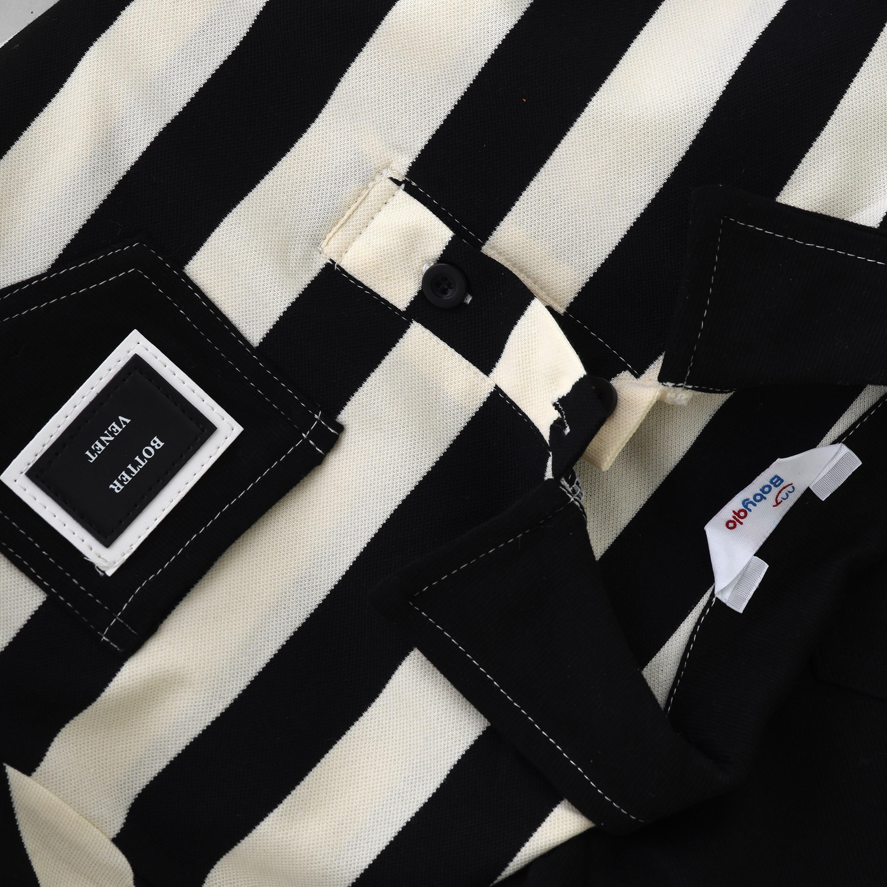 Babyqlo Striped Short Sleeves T-Shirt with Shorts-boys-clothing-setsandcoords-image-3