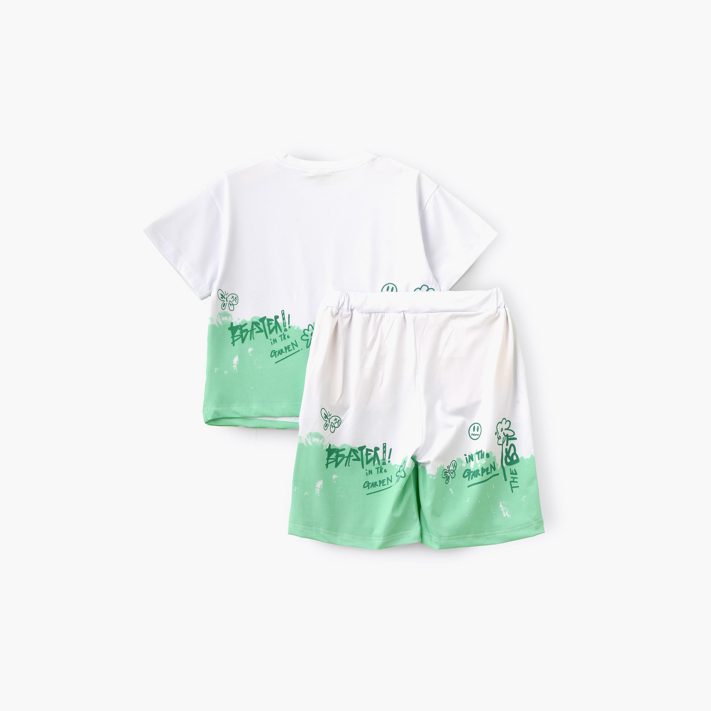 تي شيرت مطبوع بأكمام قصيرة مع شورت من بيبيكلو-boys-clothing-setsandcoords-image-2