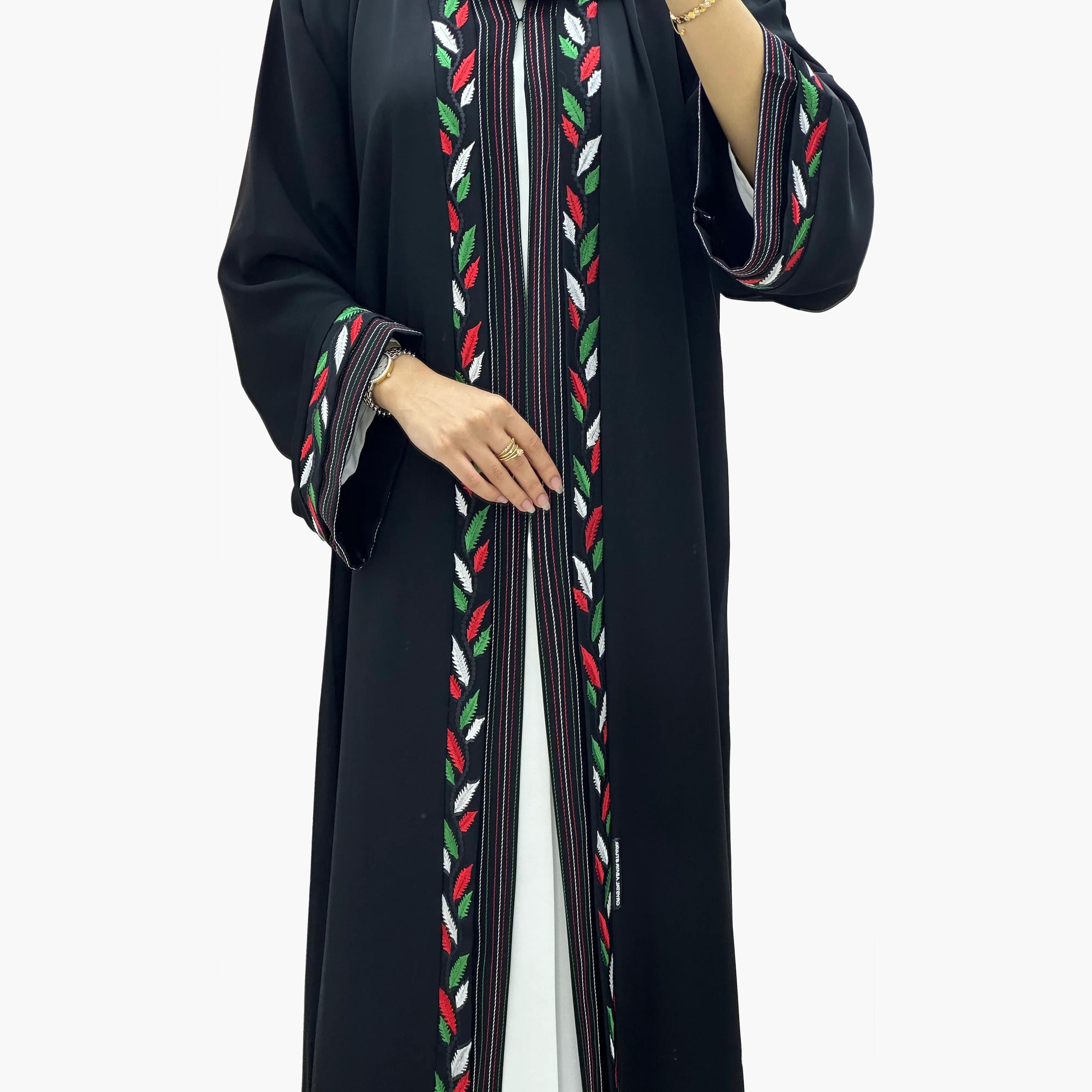 عباية مطرزة بأكمام واسعة مع حجاب من نخبة-women-arabicclothing-abayas-image-2