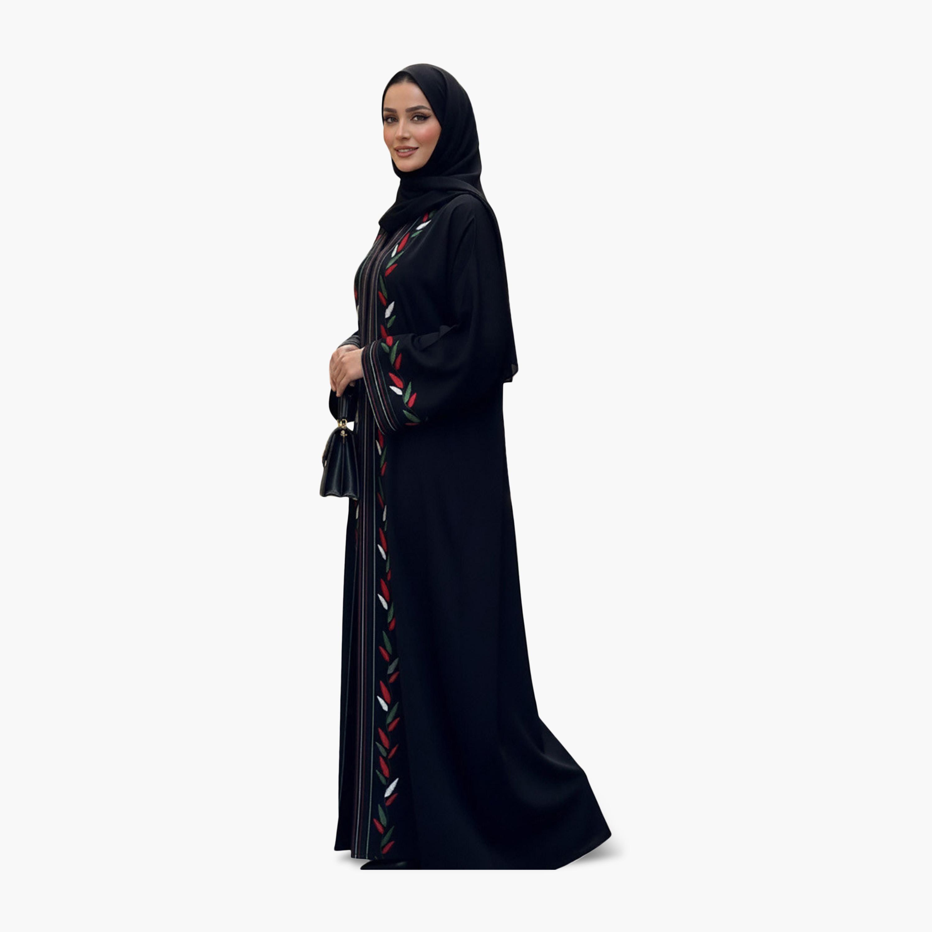عباية مطرزة بأكمام واسعة مع حجاب من نخبة-women-arabicclothing-abayas-image-3