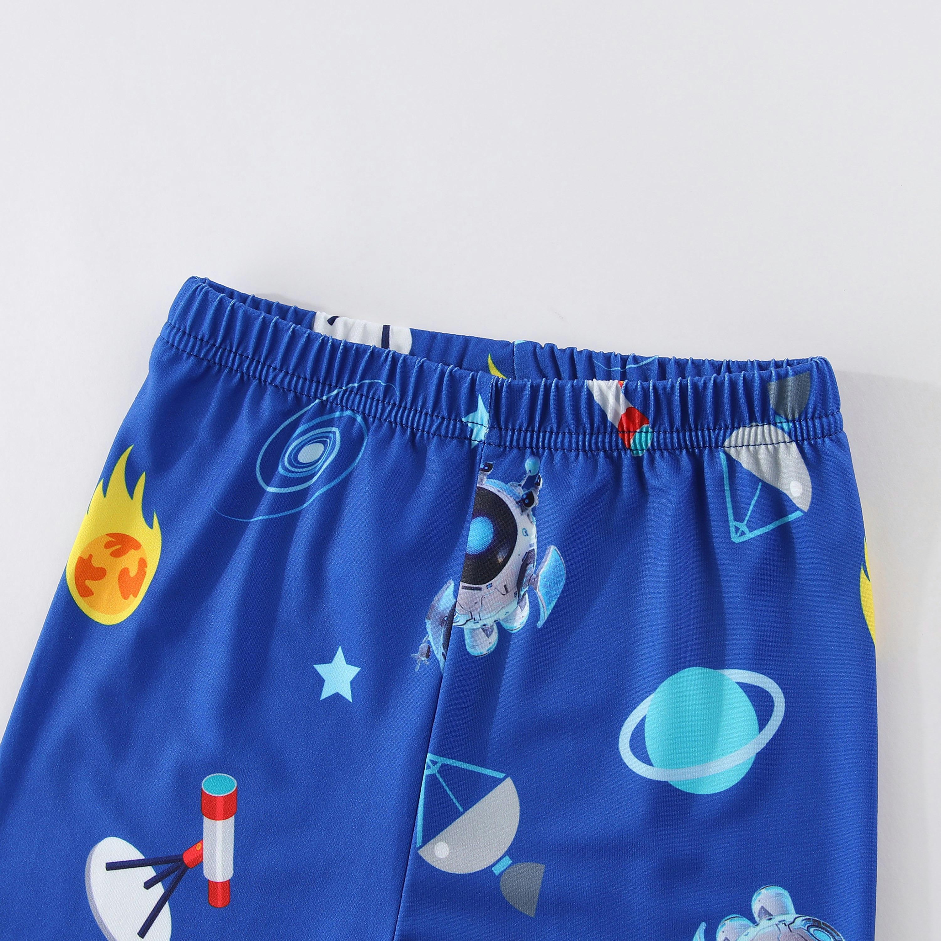Babyqlo Robot Heroes in Outer Space Printed Glow-in-the-Dark T-Shirt with Joggers-boys-clothing-nightwear-image-13