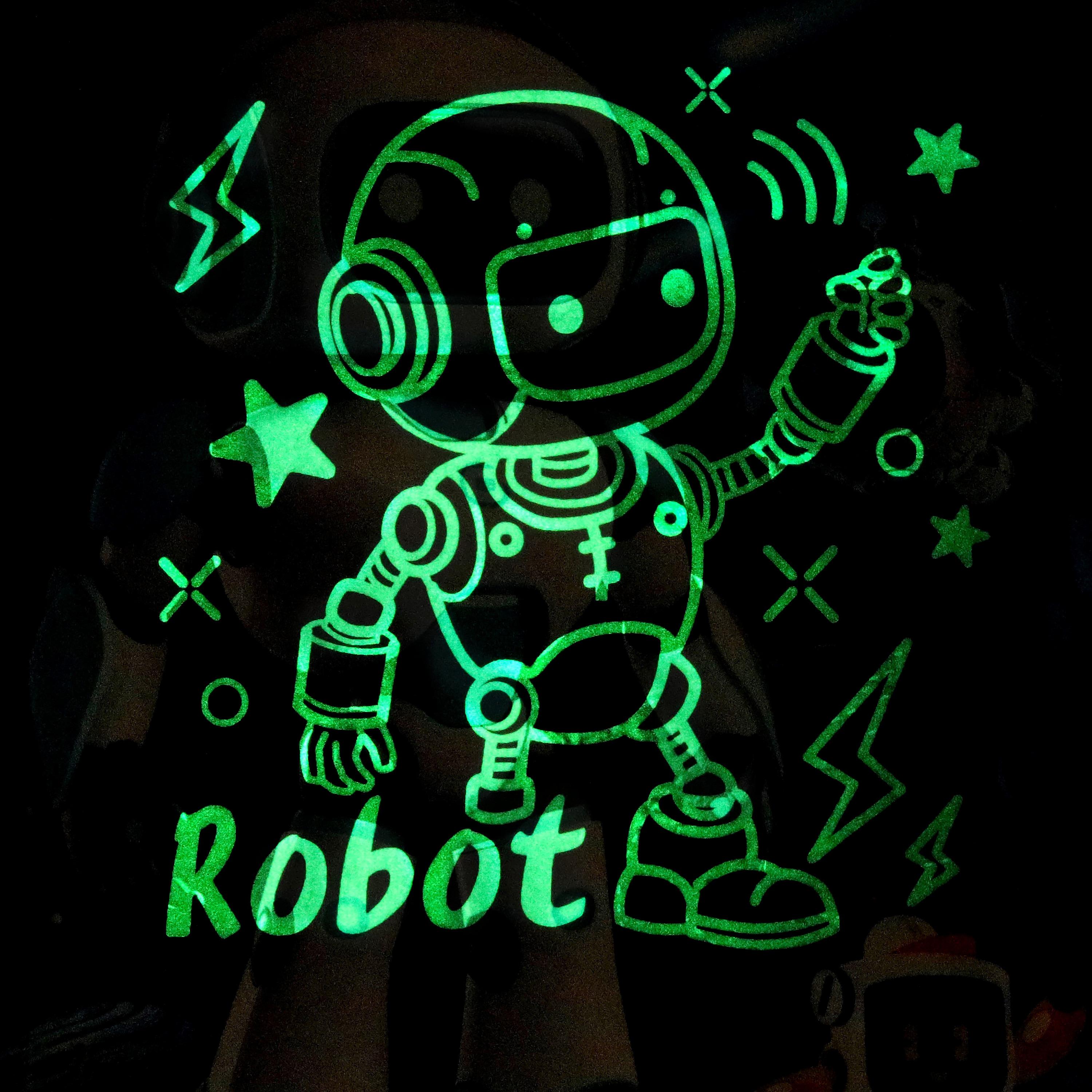 Babyqlo Robot Heroes in Outer Space Printed Glow-in-the-Dark T-Shirt with Joggers-boys-clothing-nightwear-image-9