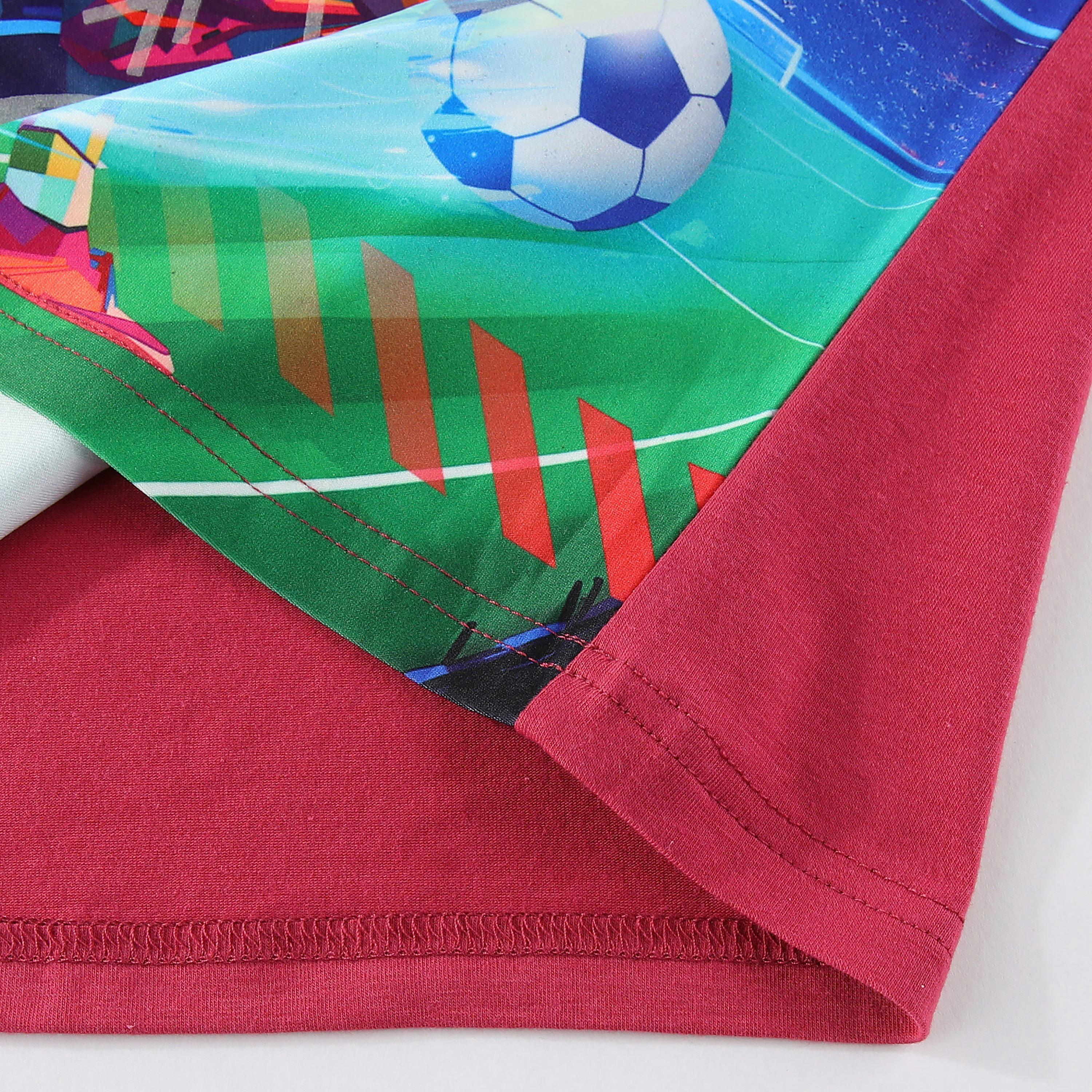 Babyqlo Glow Soccer Star in Action Printed Glow-in-the-Dark T-Shirt with Joggers-boys-clothing-nightwear-image-4