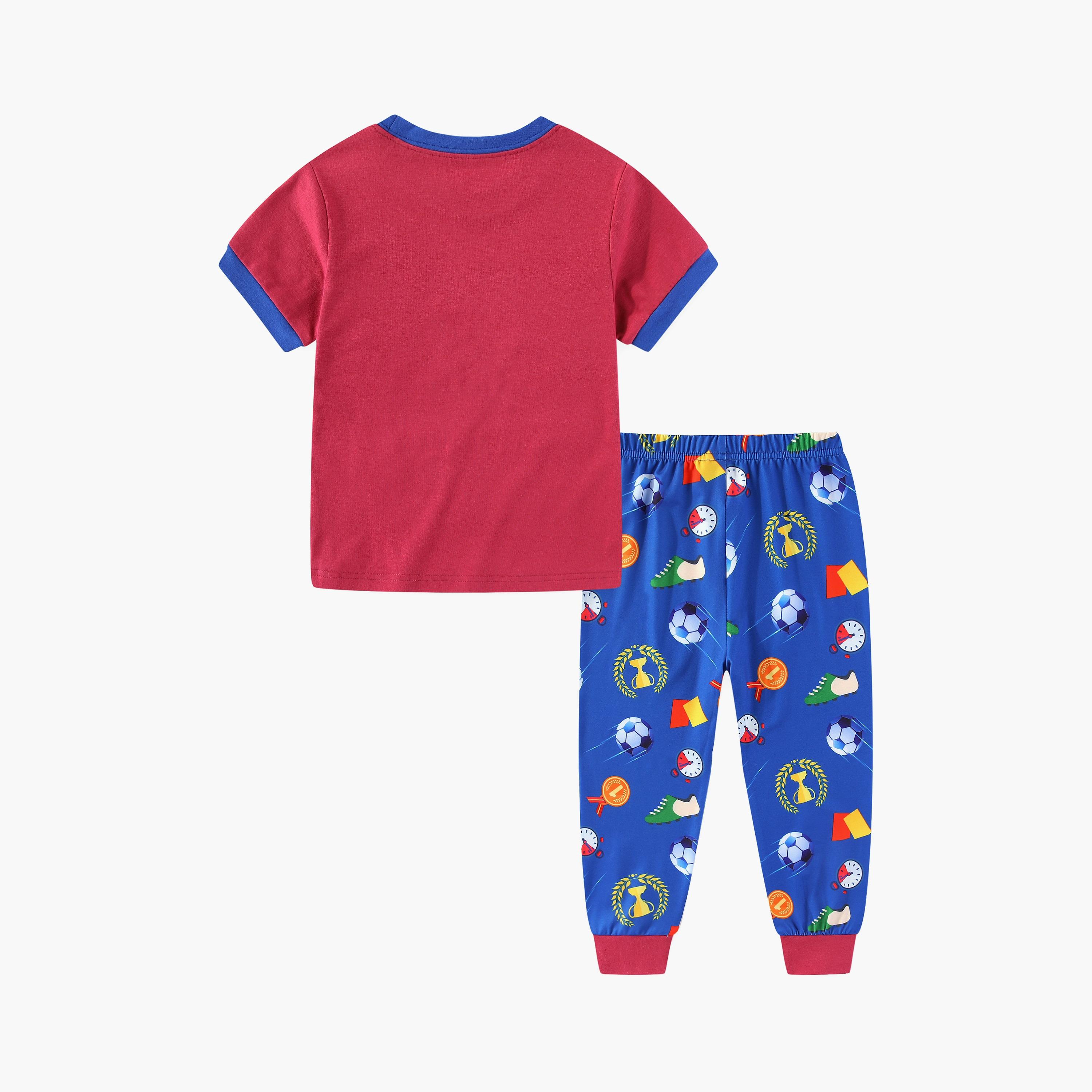 Babyqlo Glow Soccer Star in Action Printed Glow-in-the-Dark T-Shirt with Joggers-boys-clothing-nightwear-image-8