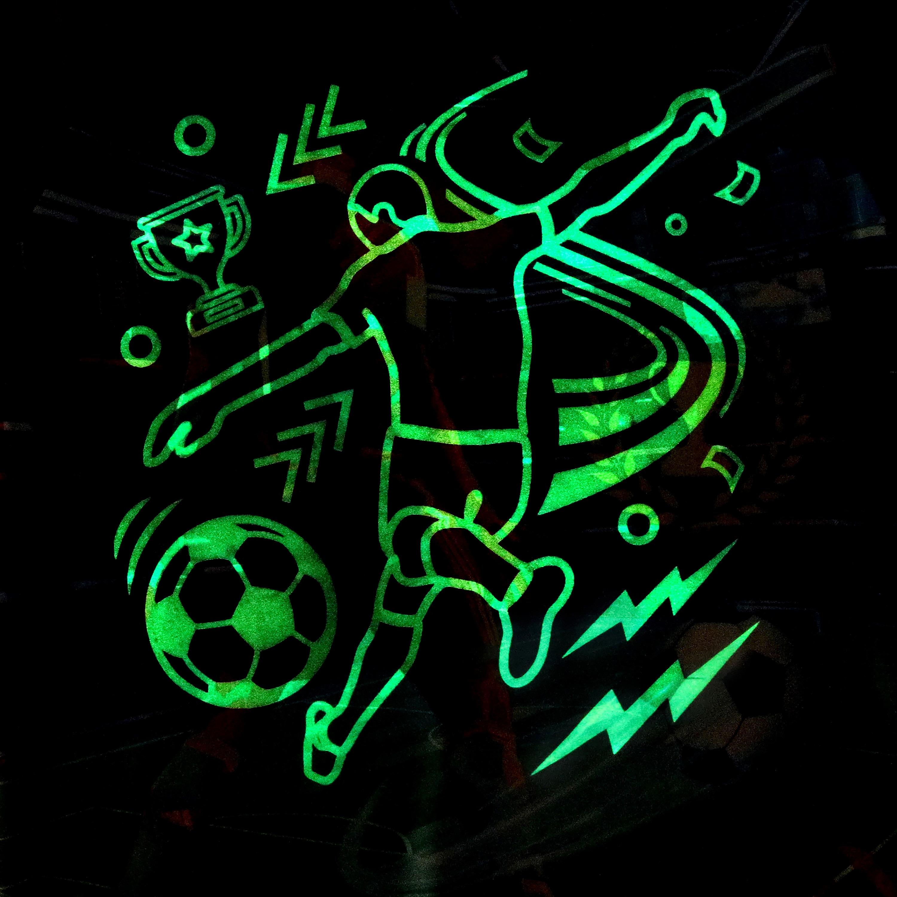Babyqlo Glow Soccer Star in Action Printed Glow-in-the-Dark T-Shirt with Joggers-boys-clothing-nightwear-image-9