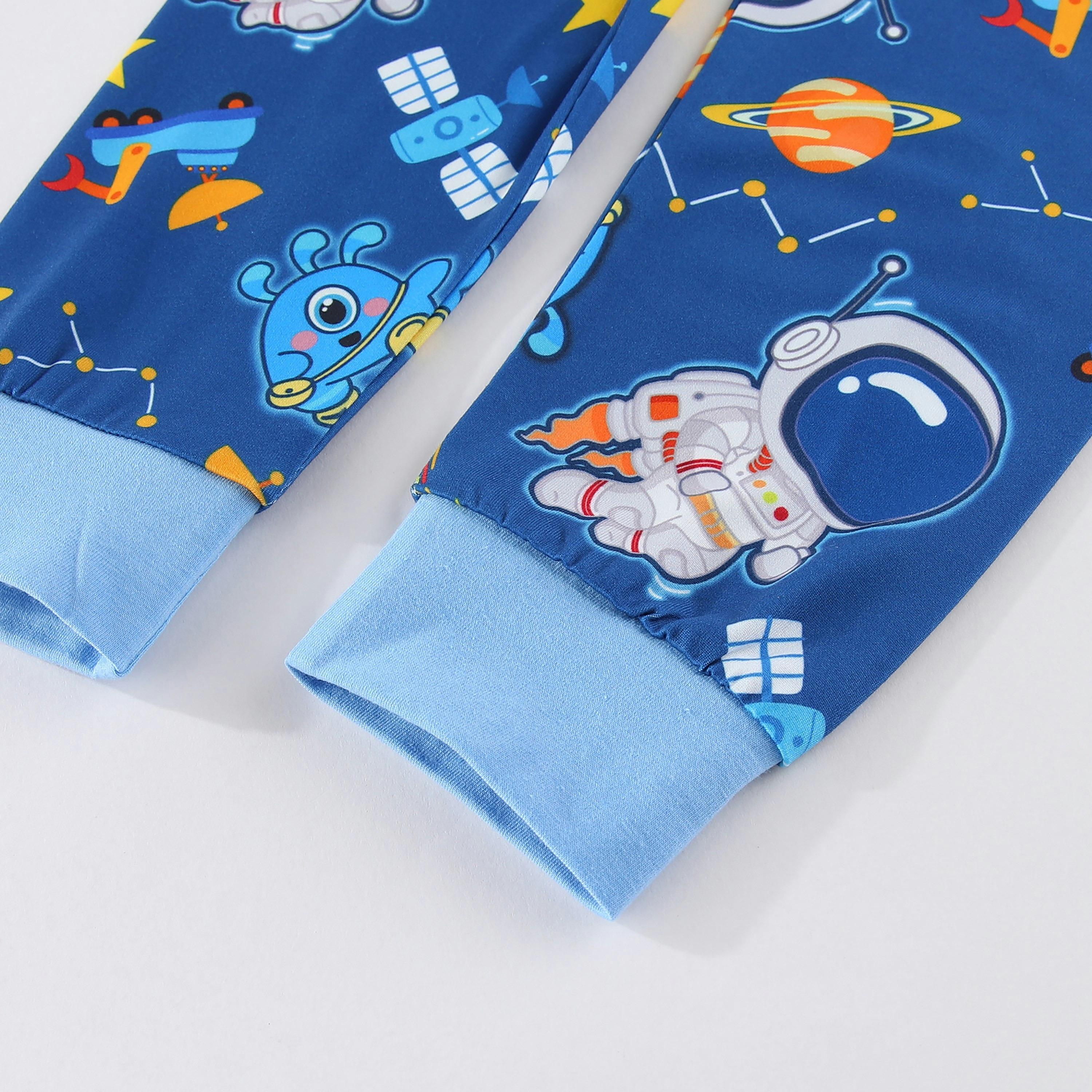 Babyqlo Space Ranger on Galaxy Quest Printed Glow-in-the-Dark T-Shirt with Joggers-boys-clothing-nightwear-image-11
