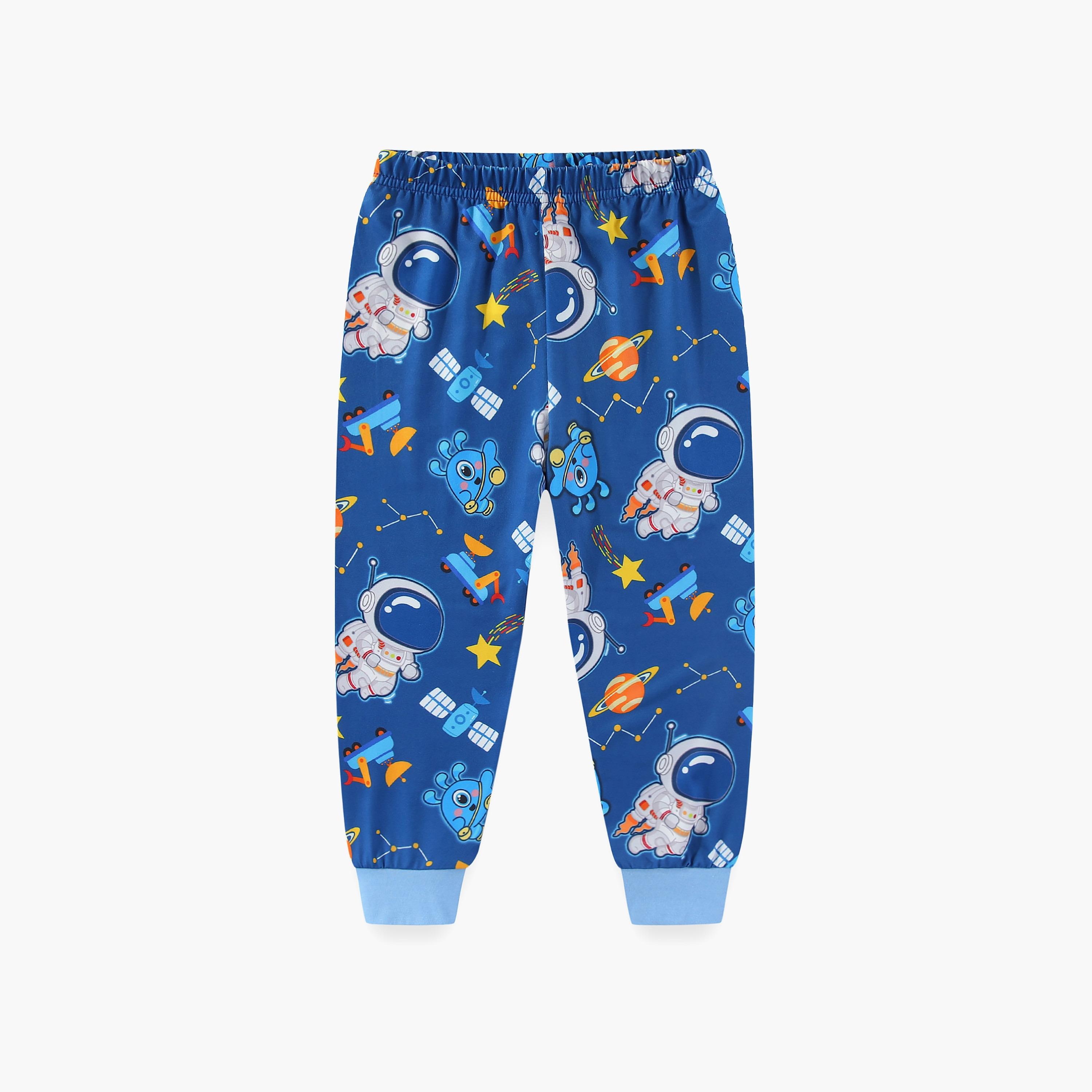 Babyqlo Space Ranger on Galaxy Quest Printed Glow-in-the-Dark T-Shirt with Joggers-boys-clothing-nightwear-image-12