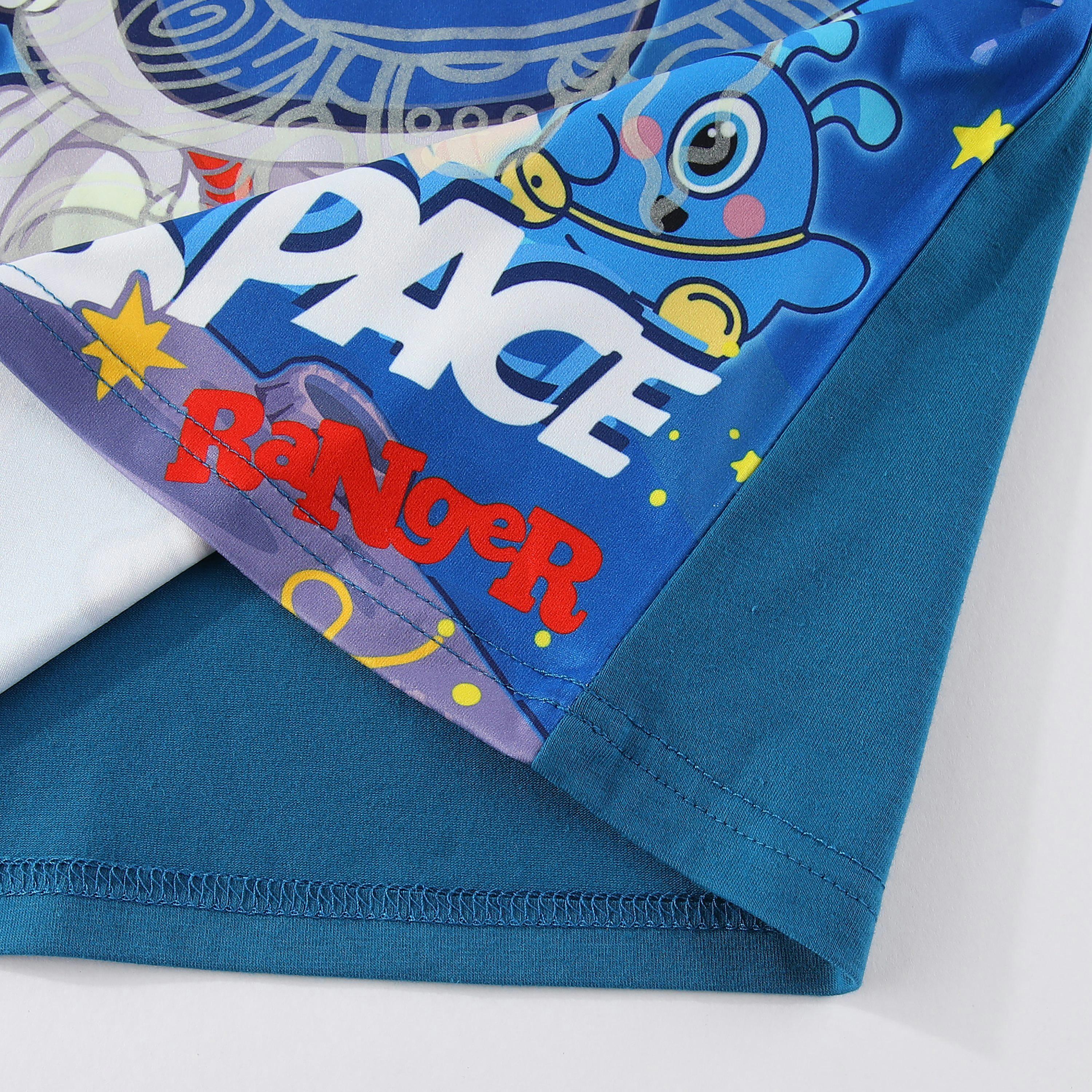 Babyqlo Space Ranger on Galaxy Quest Printed Glow-in-the-Dark T-Shirt with Joggers-boys-clothing-nightwear-image-3