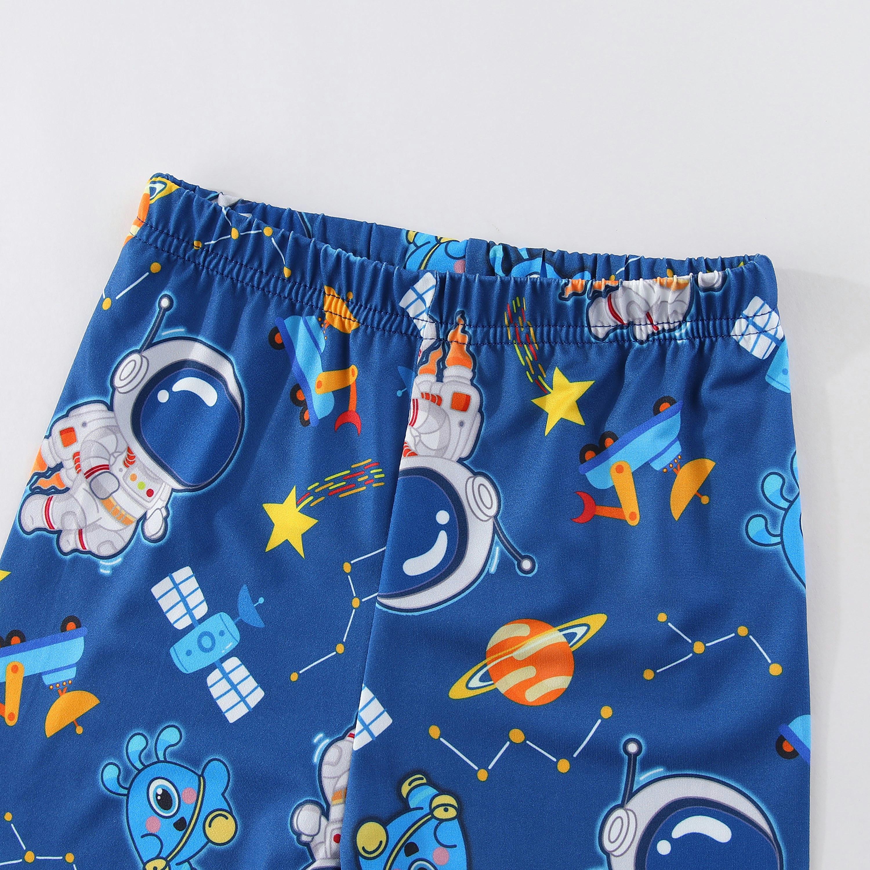 Babyqlo Space Ranger on Galaxy Quest Printed Glow-in-the-Dark T-Shirt with Joggers-boys-clothing-nightwear-image-4