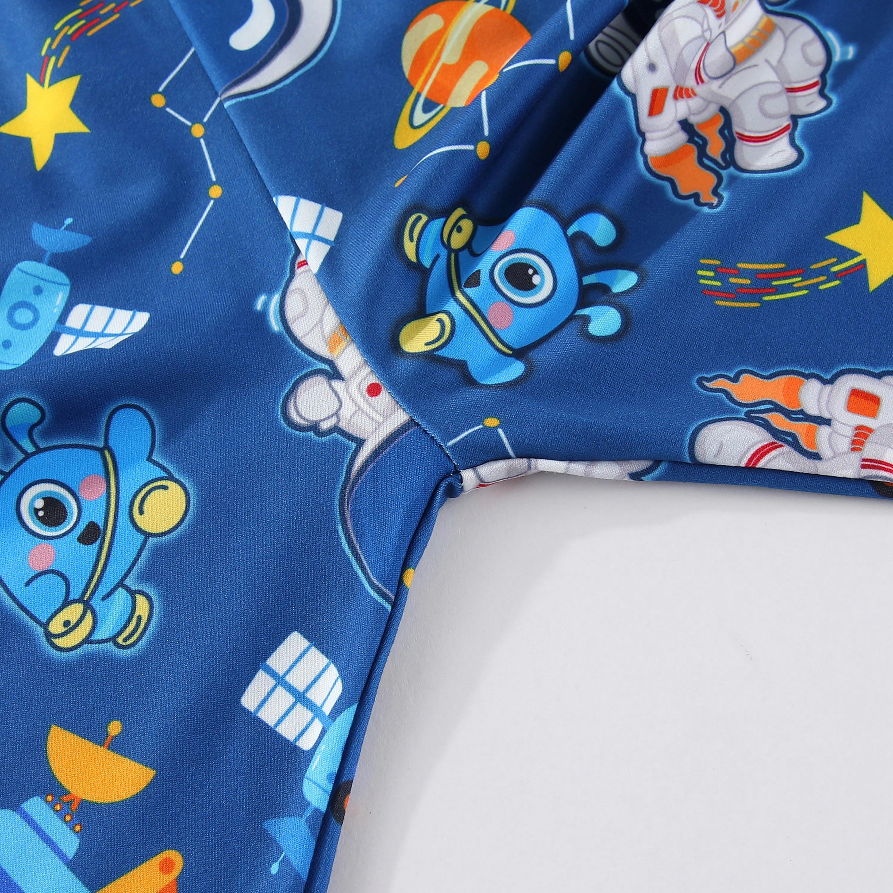 Babyqlo Space Ranger on Galaxy Quest Printed Glow-in-the-Dark T-Shirt with Joggers-boys-clothing-nightwear-image-5