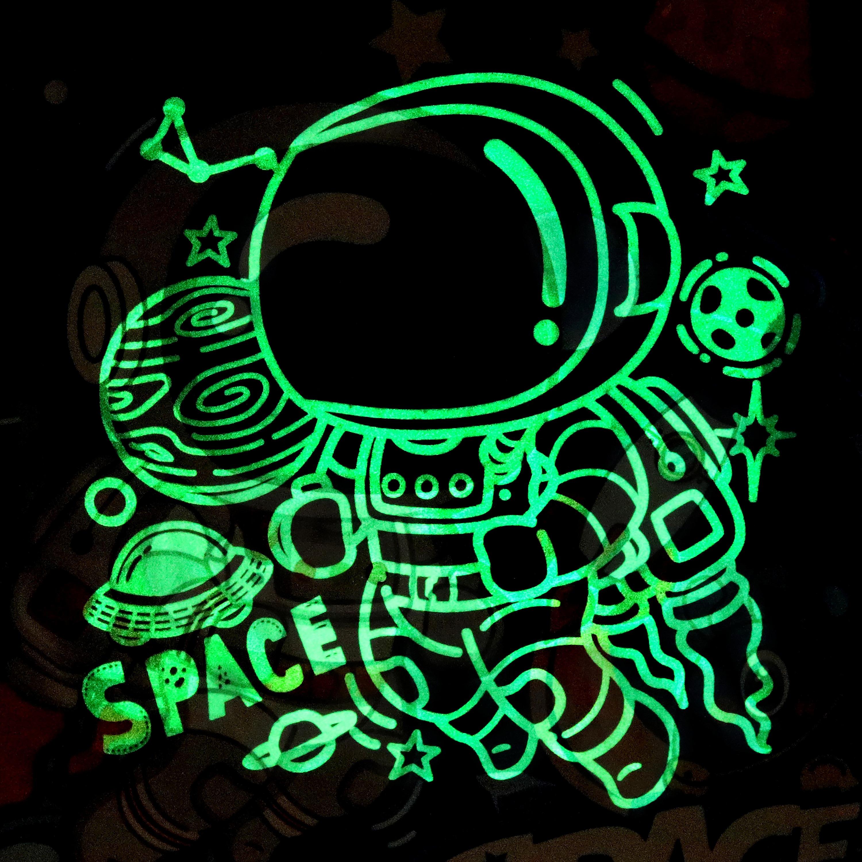Babyqlo Space Ranger on Galaxy Quest Printed Glow-in-the-Dark T-Shirt with Joggers-boys-clothing-nightwear-image-9