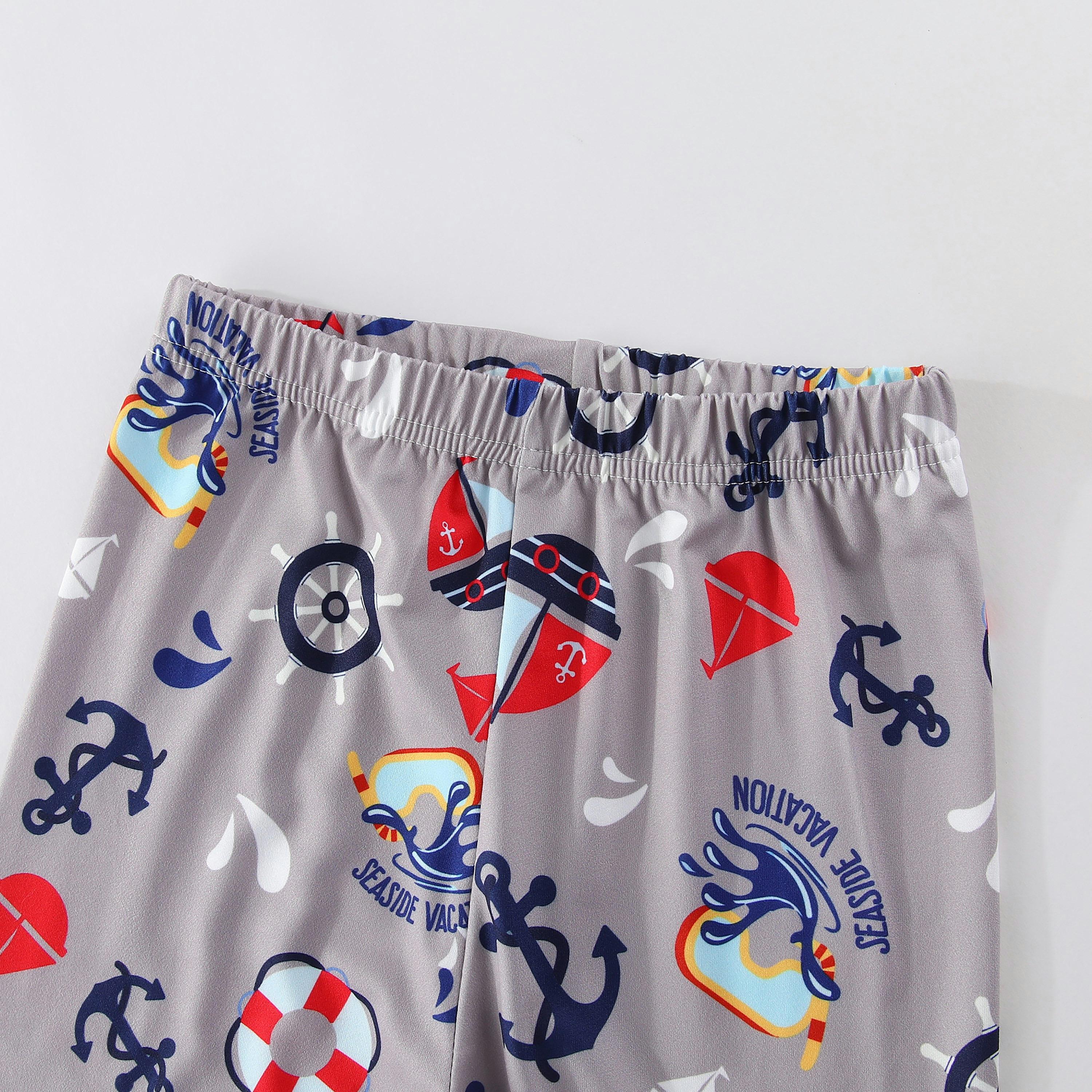 Babyqlo Snorkel Raccoon Ocean Dive Fun Printed Glow-in-the-Dark T-Shirt with Joggers-boys-clothing-nightwear-image-11