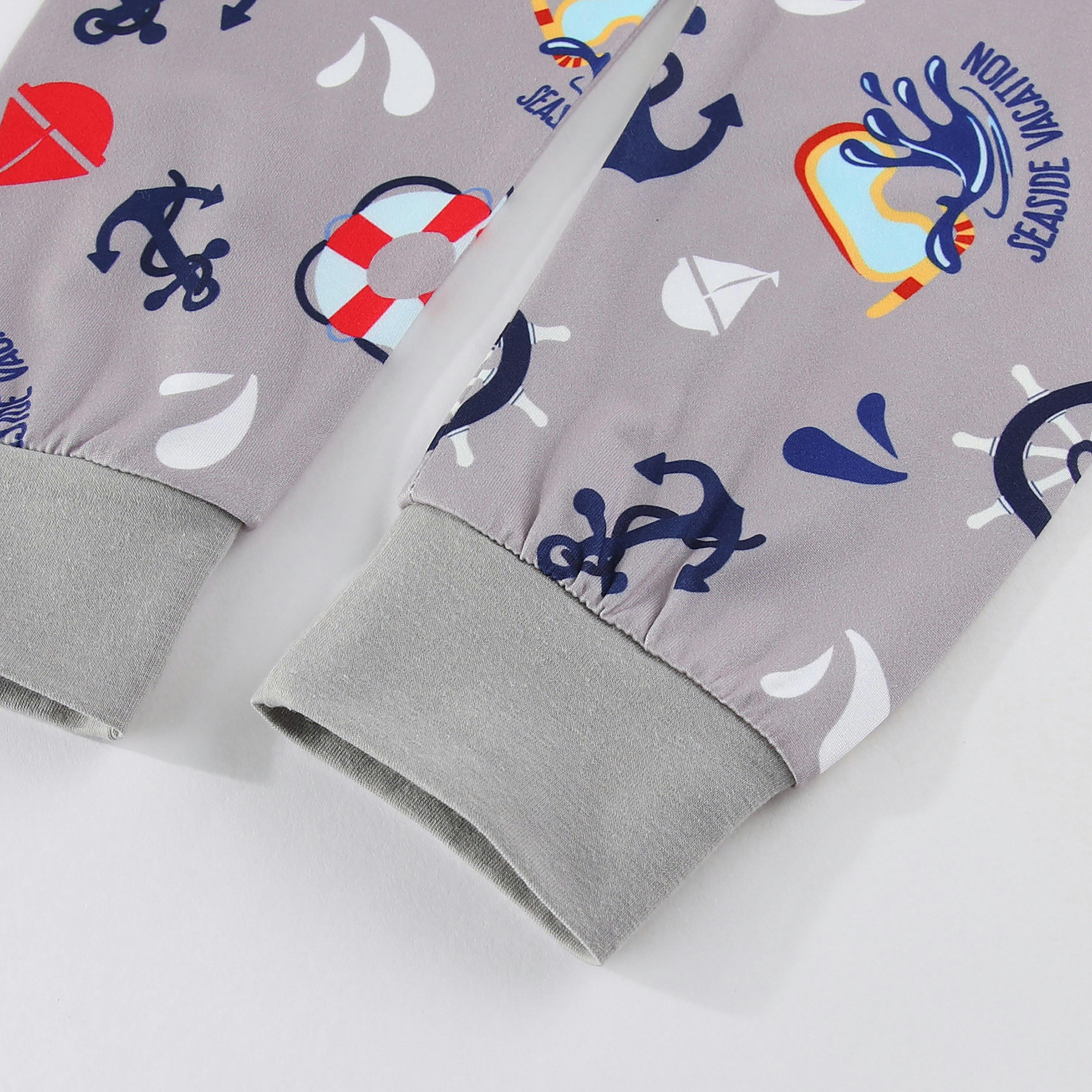 Babyqlo Snorkel Raccoon Ocean Dive Fun Printed Glow-in-the-Dark T-Shirt with Joggers-boys-clothing-nightwear-image-2