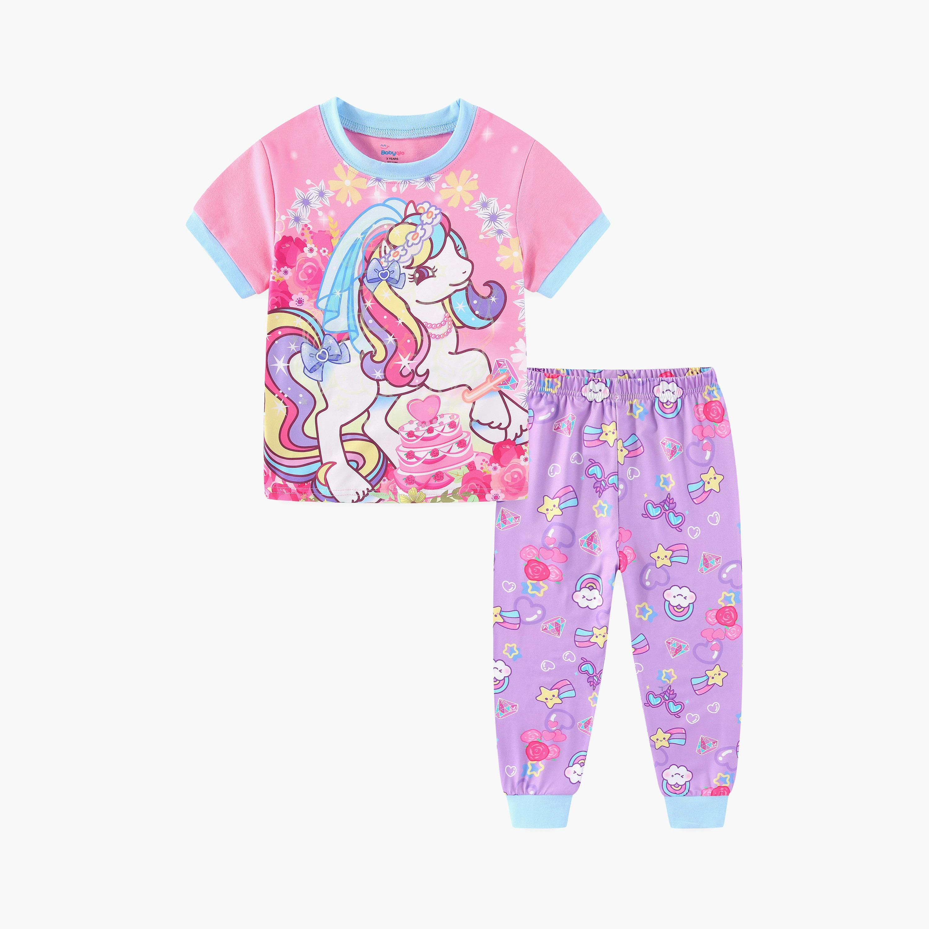 تي شيرت بطبعة حفلة أحلام كعكة المهر السحرية متوهجة في الظلام مع بنطال ركض من بيبيكلو-girls-clothing-nightwear-image-3