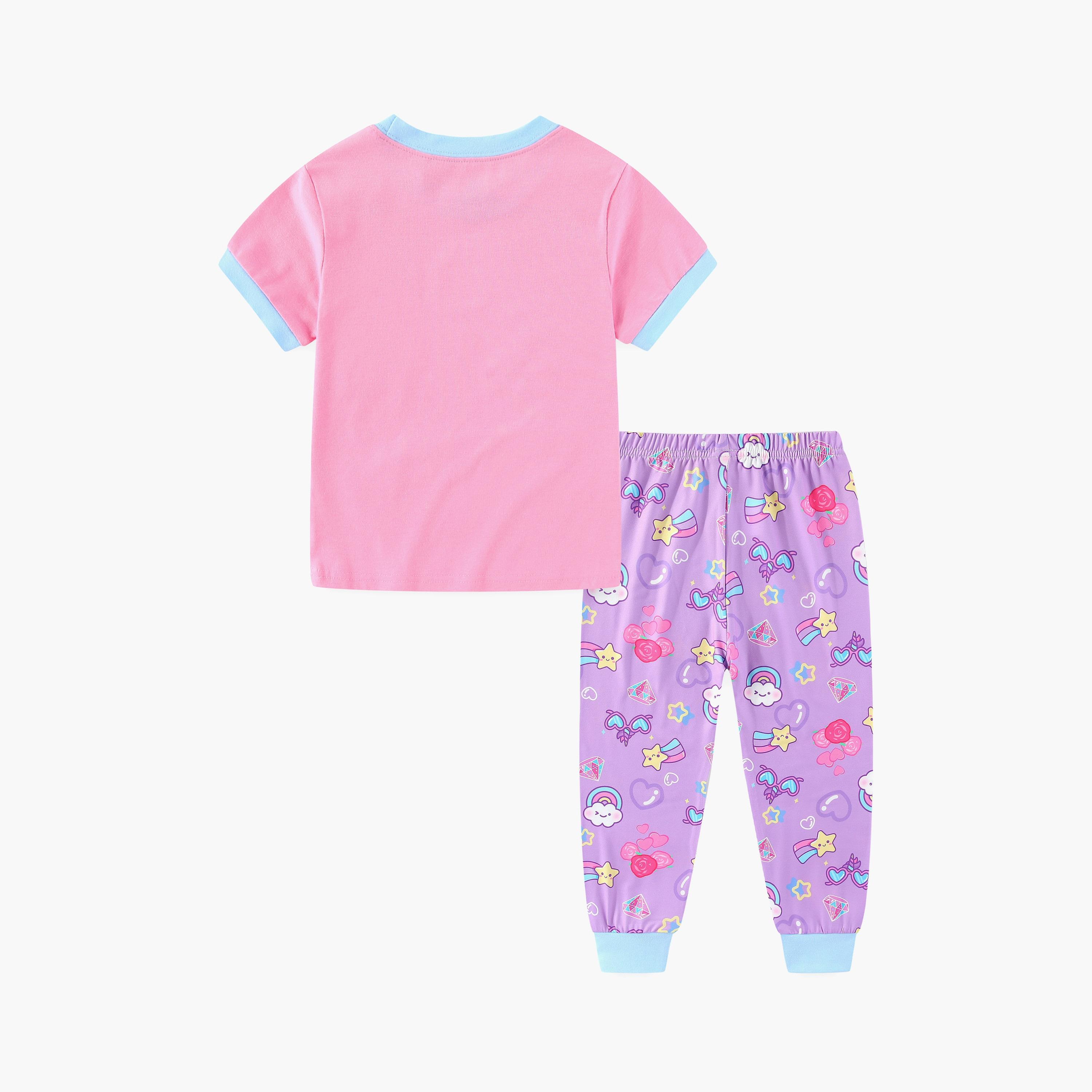 تي شيرت بطبعة حفلة أحلام كعكة المهر السحرية متوهجة في الظلام مع بنطال ركض من بيبيكلو-girls-clothing-nightwear-image-4