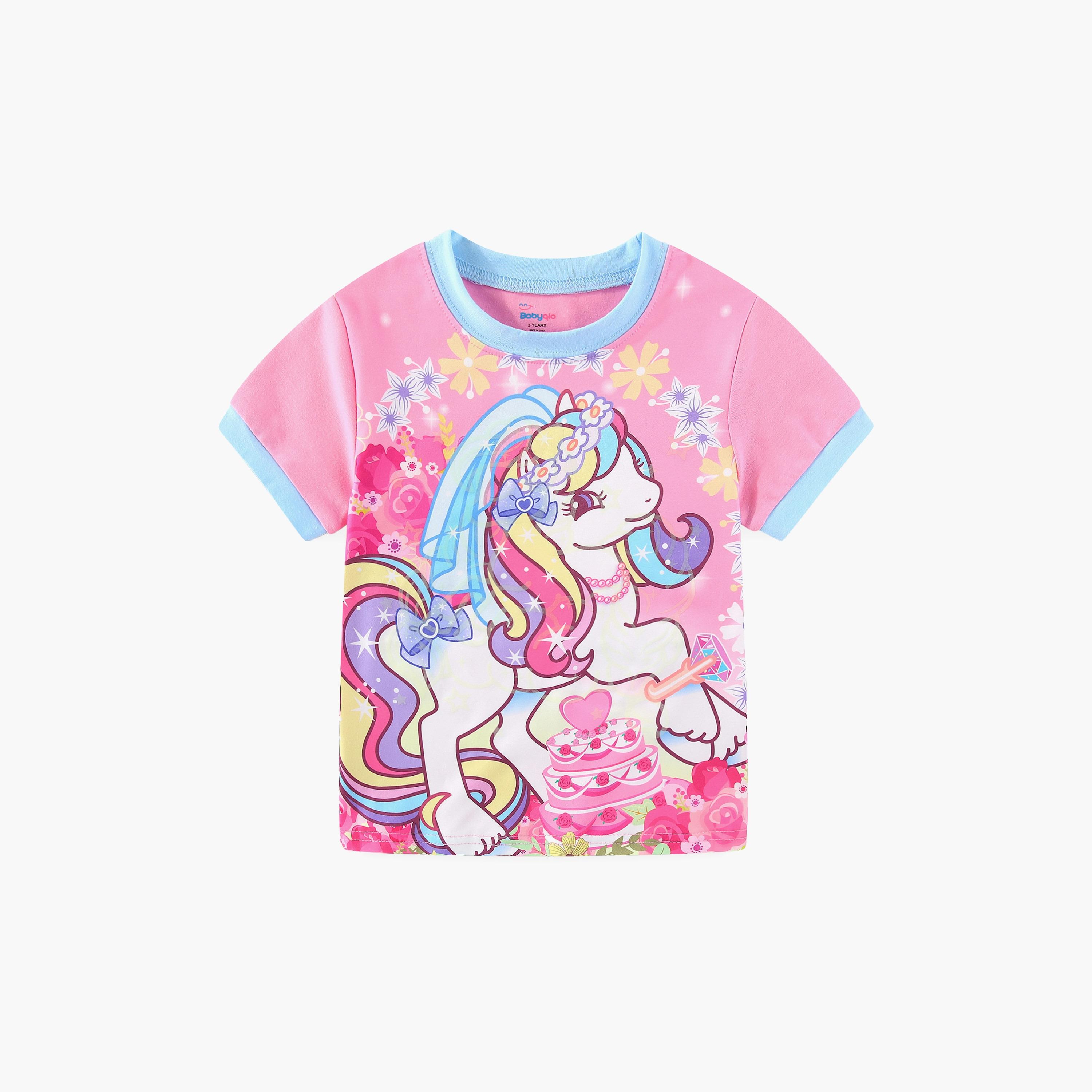 تي شيرت بطبعة حفلة أحلام كعكة المهر السحرية متوهجة في الظلام مع بنطال ركض من بيبيكلو-girls-clothing-nightwear-image-6