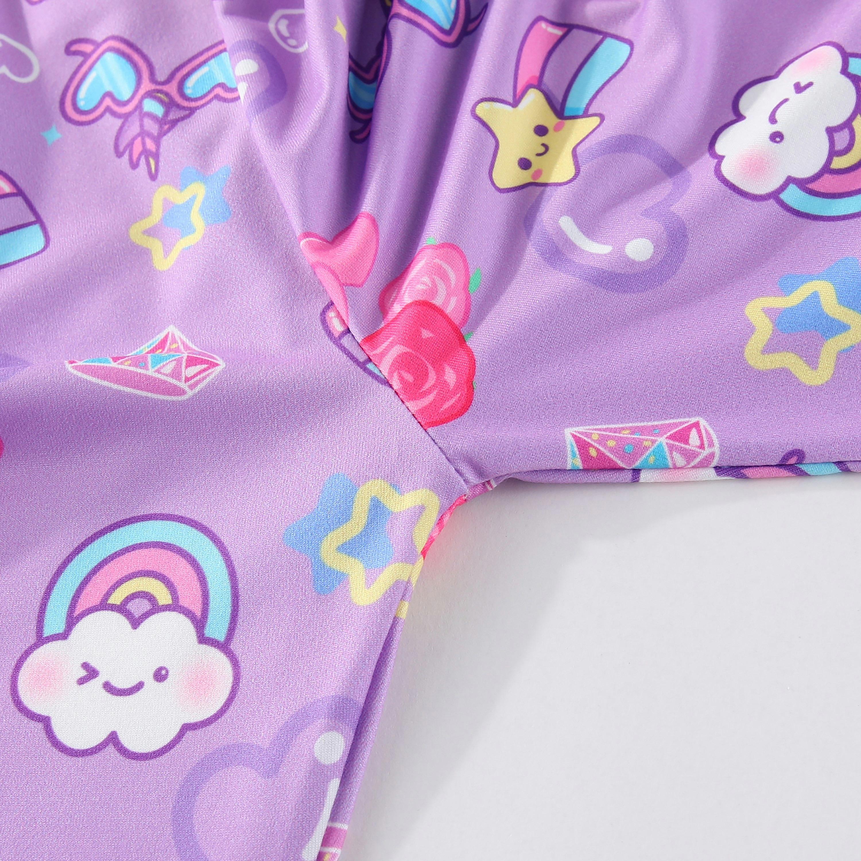 تي شيرت بطبعة حفلة أحلام كعكة المهر السحرية متوهجة في الظلام مع بنطال ركض من بيبيكلو-girls-clothing-nightwear-image-9