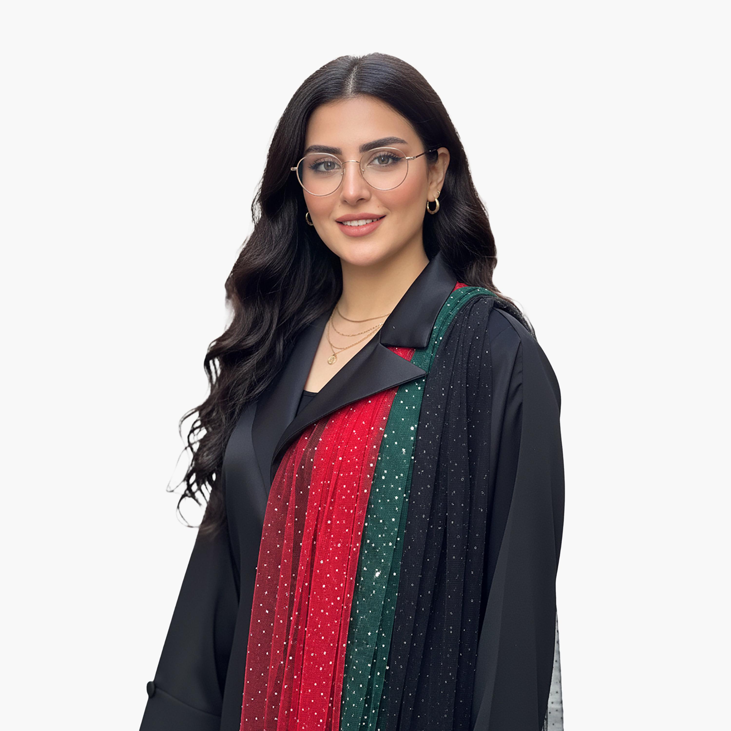 Nukhbaa Black Pleated Lapel Collar Nida Women's Formal Blazer Style Abaya-women-arabicclothing-abayas-image-2