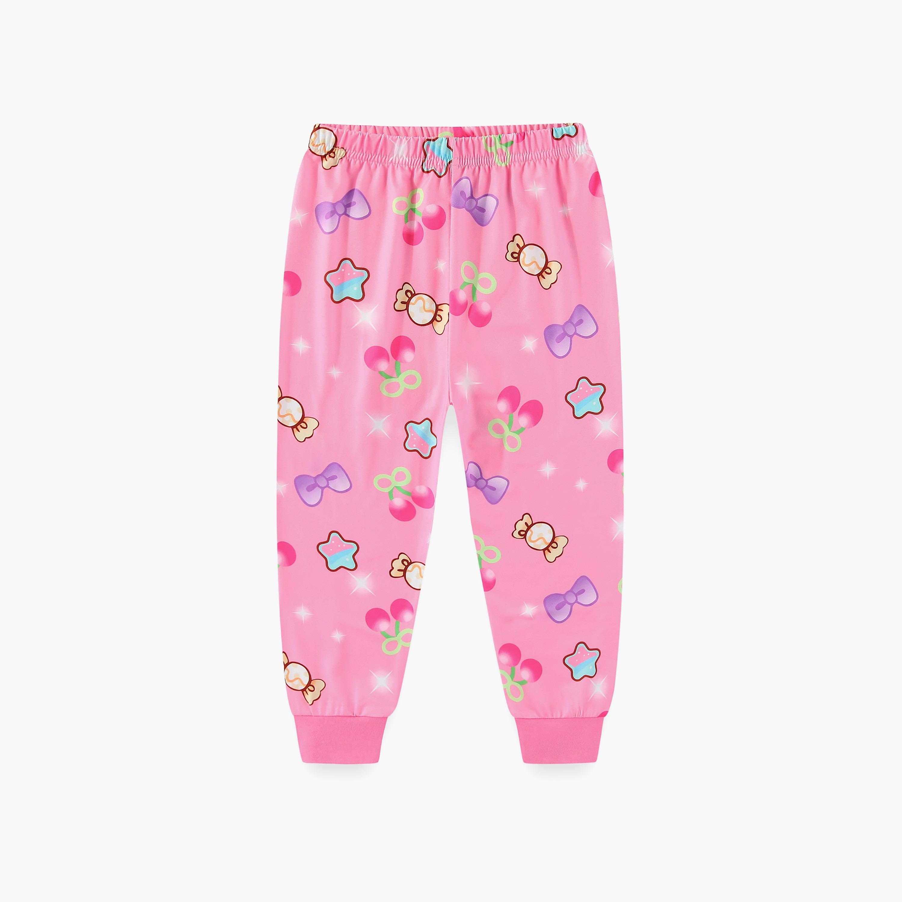 Babyqlo Sparkling Princess Printed Glow-in-the-Dark T-Shirt with Joggers-girls-clothing-nightwear-image-9