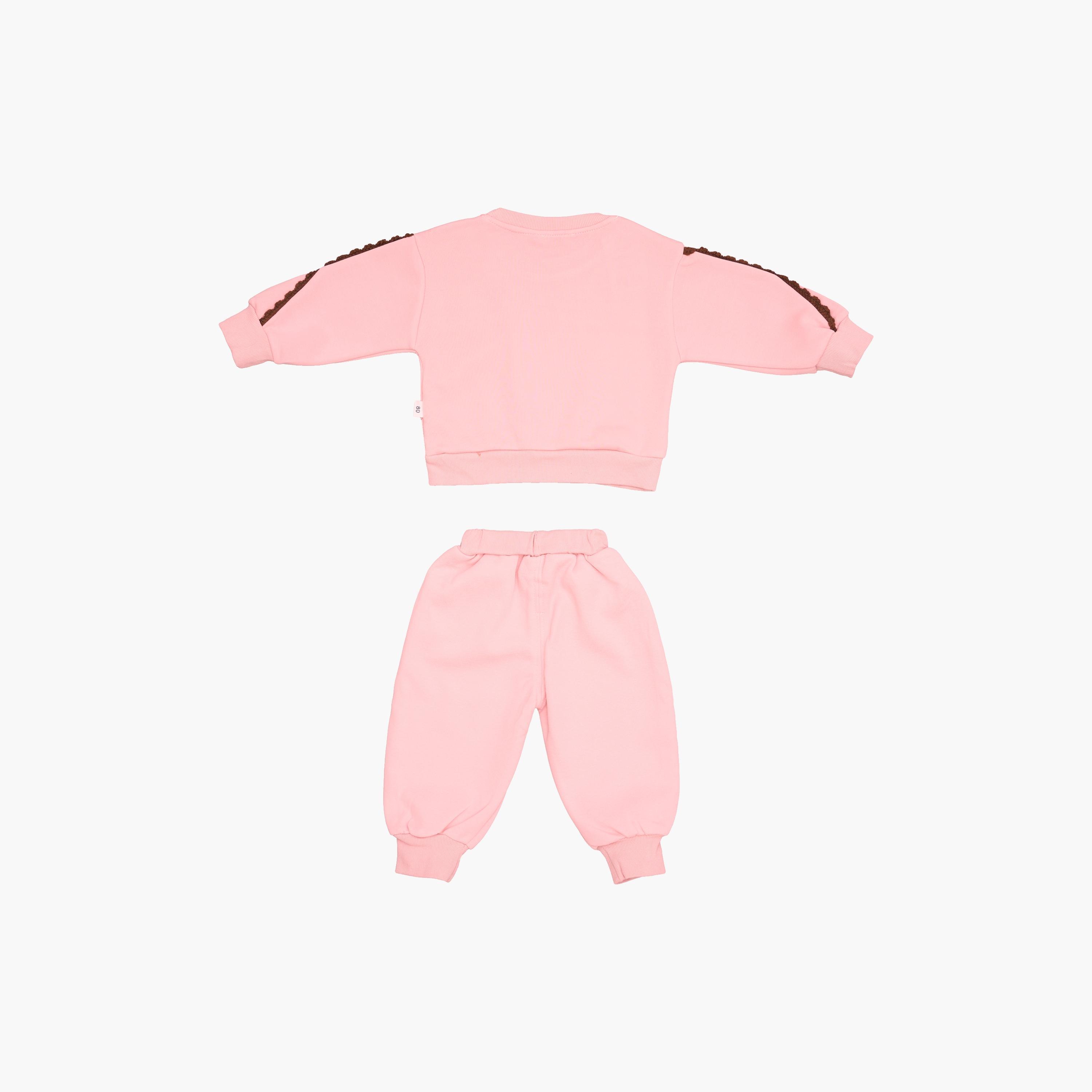 Babyqlo 2-Piece Embroidered Bunny with Lace Detailing Tracksuit-girls-clothing-setsandcoords-image-3