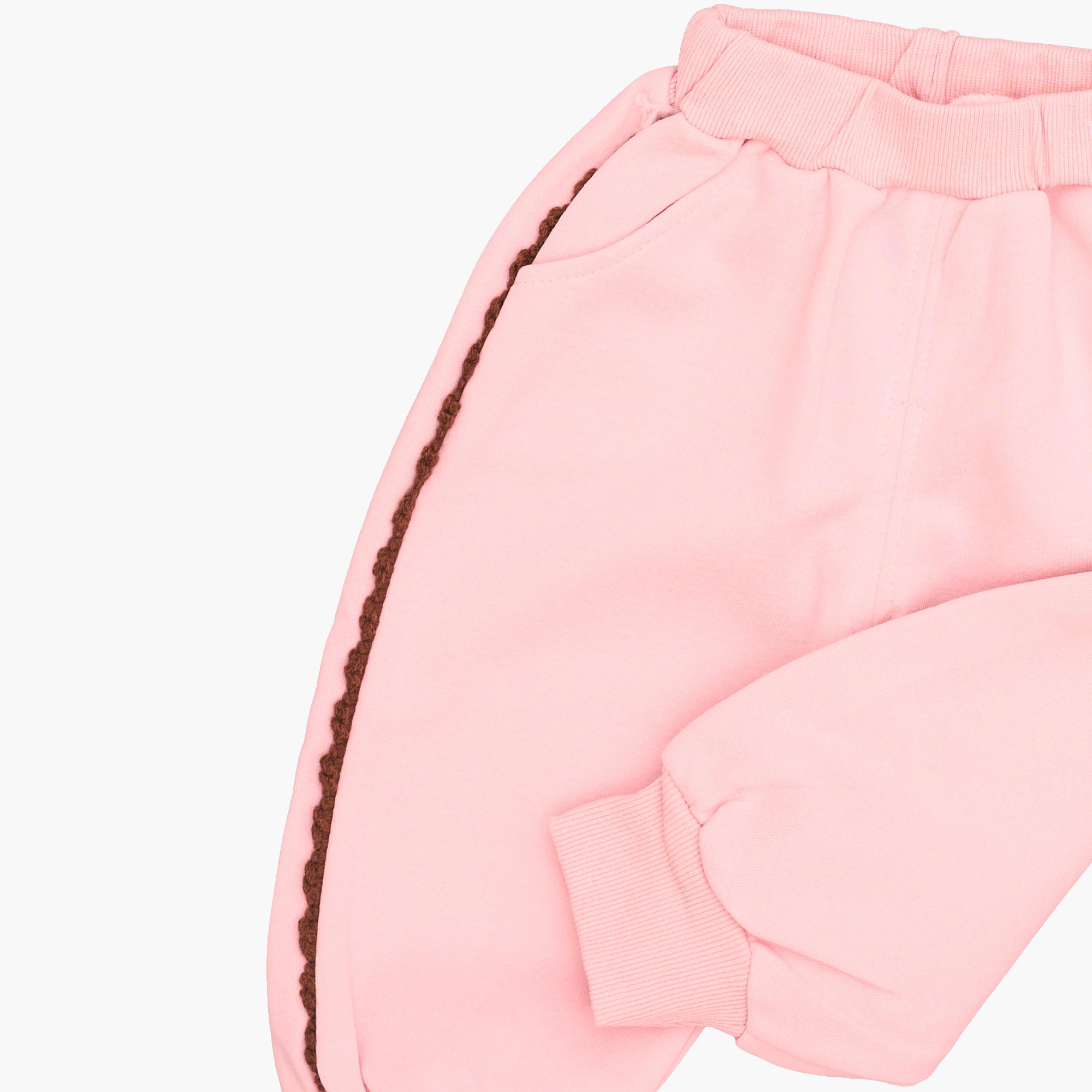 Babyqlo 2-Piece Embroidered Bunny with Lace Detailing Tracksuit-girls-clothing-setsandcoords-image-6