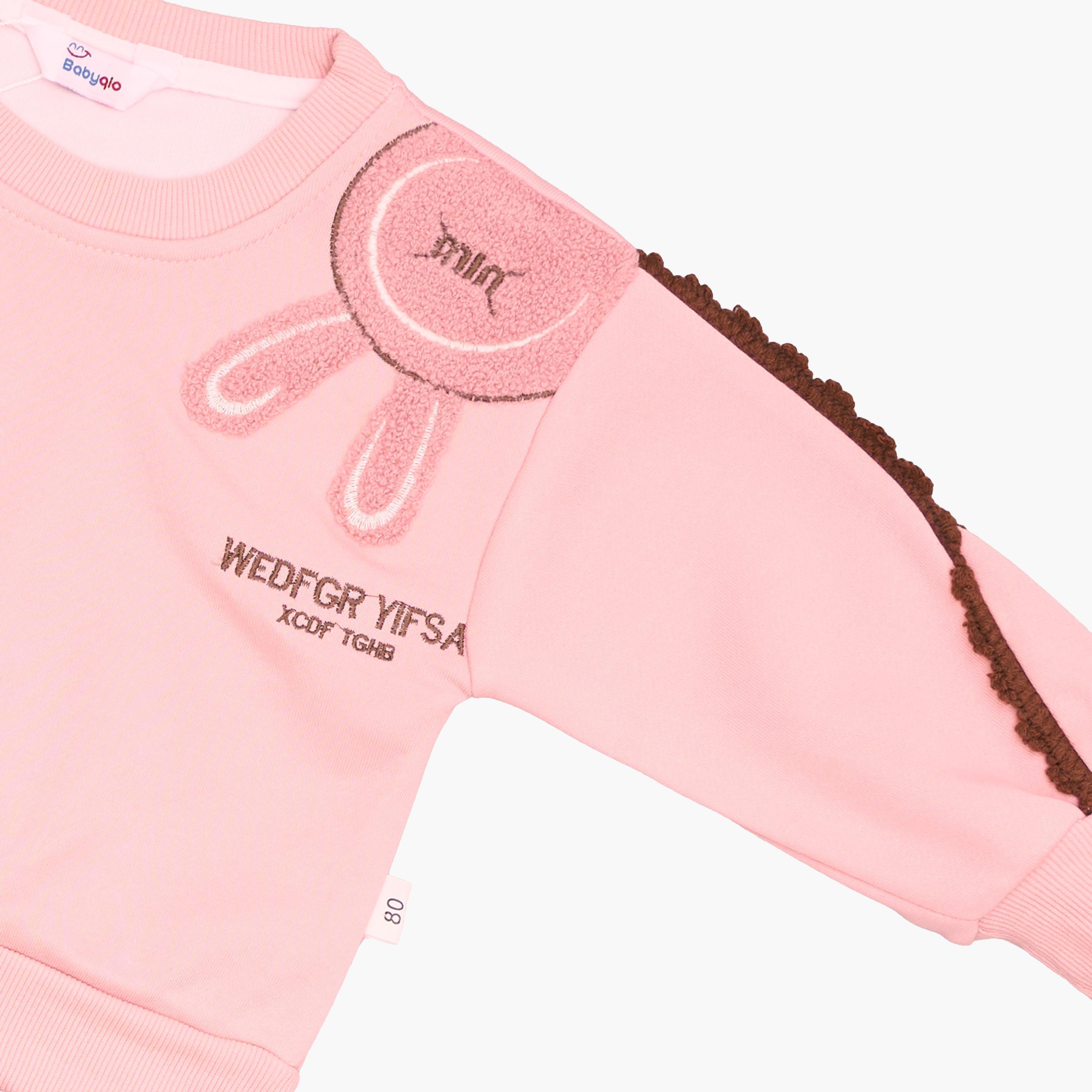 Babyqlo 2-Piece Embroidered Bunny with Lace Detailing Tracksuit-girls-clothing-setsandcoords-image-8