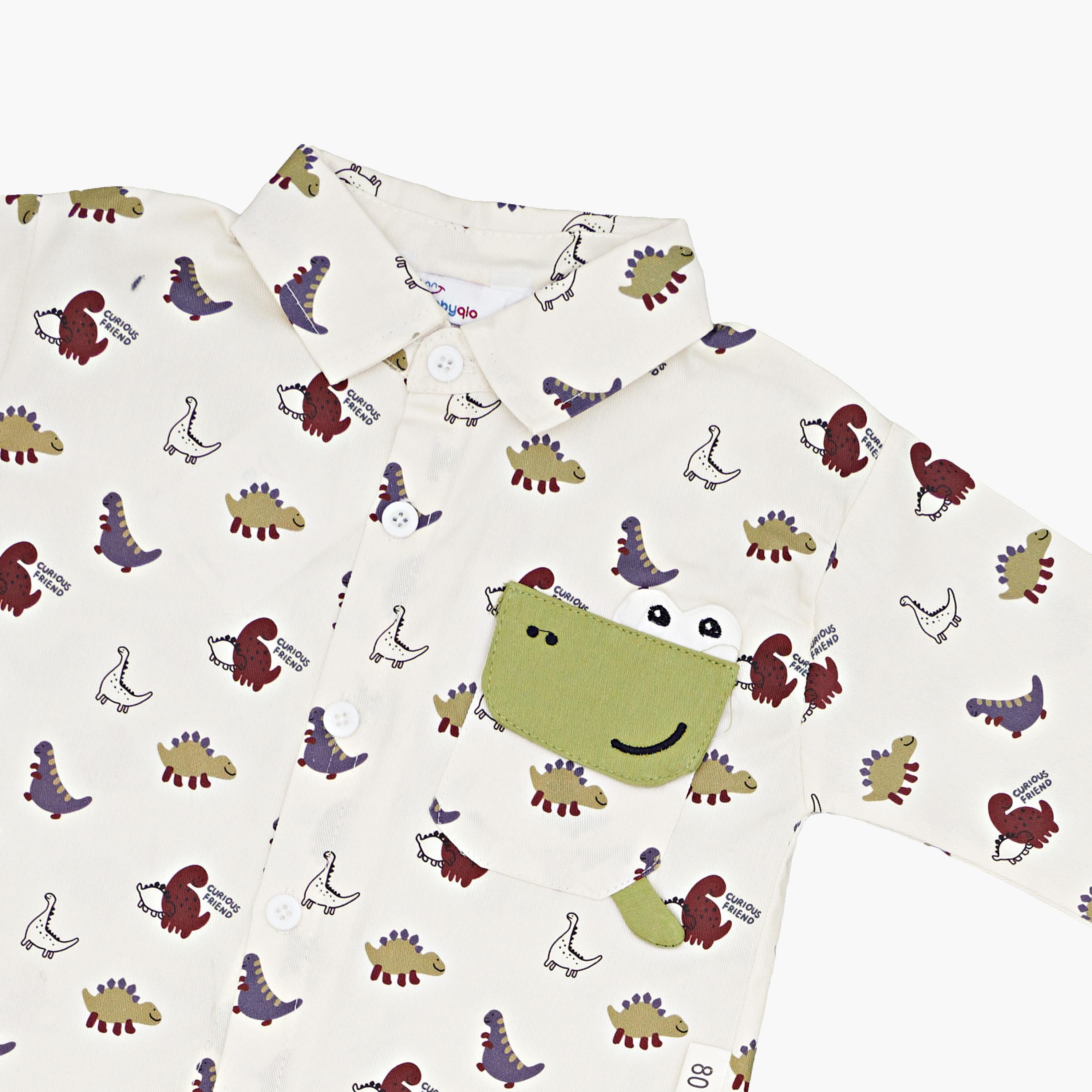 Babyqlo 3-Piece Dinosaur Printed Shirt, T-Shirt and Denim Set-boys-clothing-setsandcoords-image-6