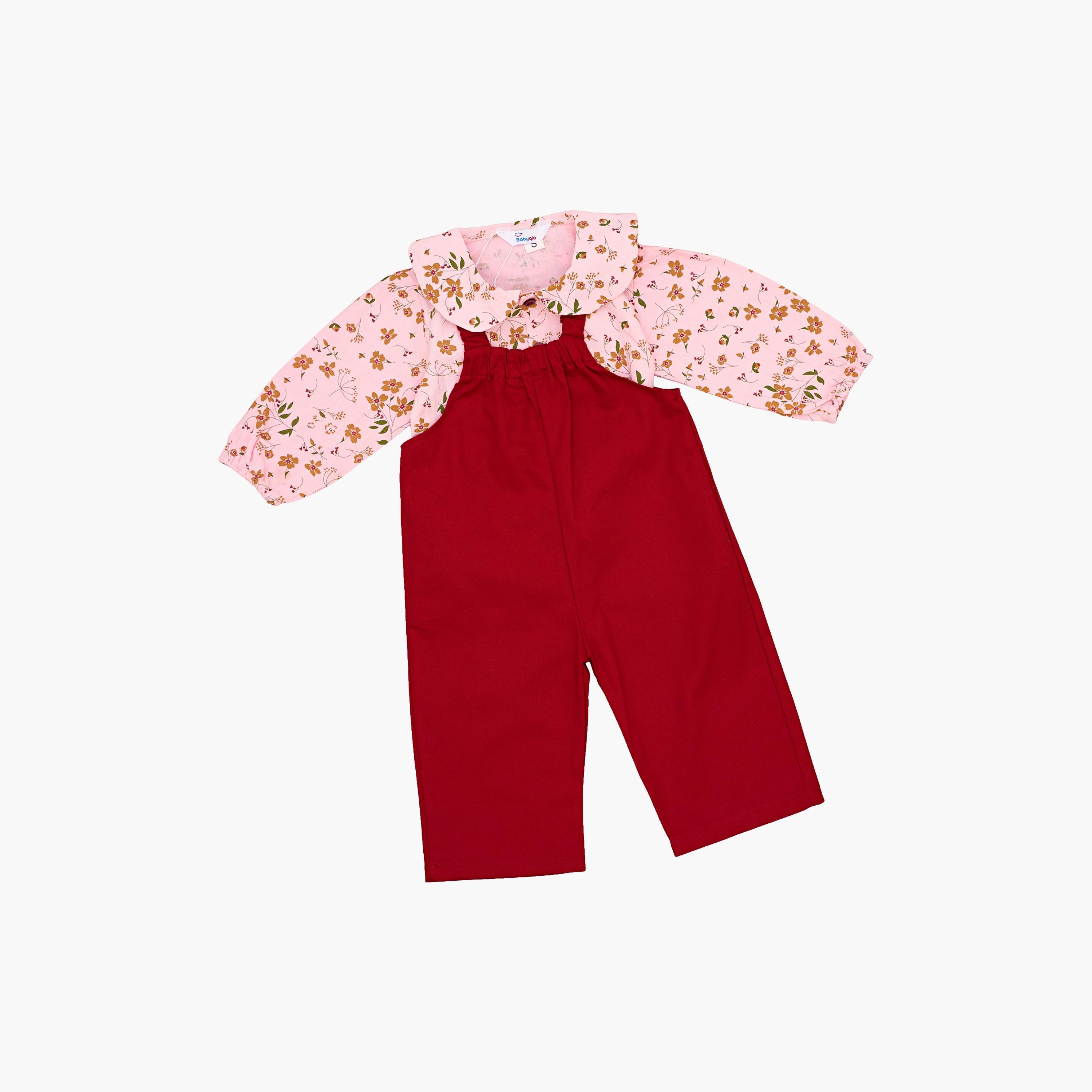 طقم من قطعتين: توب مطبوع بنقشة أزهار مع دنغري من بيبيكلو-girls-clothing-setsandcoords-image-1
