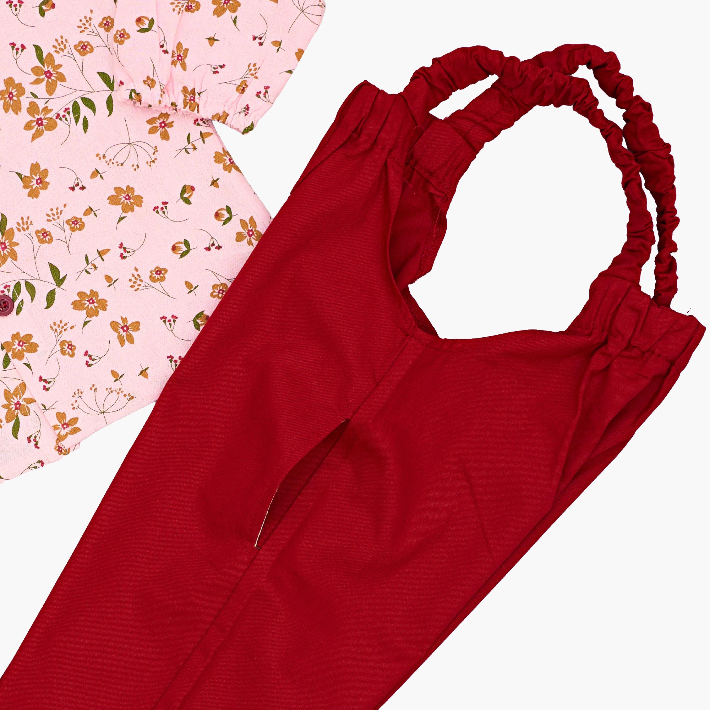 طقم من قطعتين: توب مطبوع بنقشة أزهار مع دنغري من بيبيكلو-girls-clothing-setsandcoords-image-9