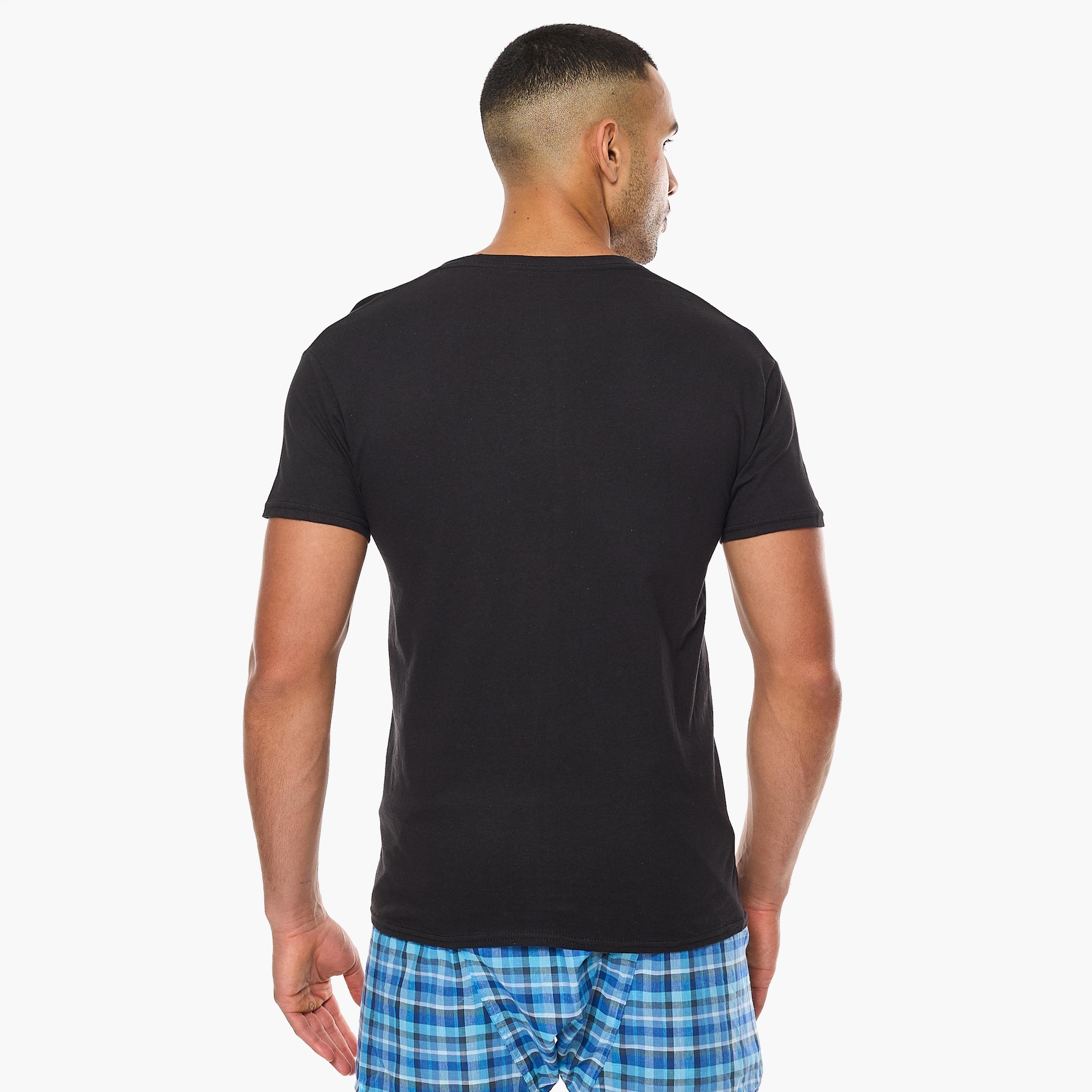 Hanes Assorted Pack of 3 Plain V-Neck Short Sleeves Men's T-Shirt-men-clothing-tshirtsandpolos-tshirts-image-5