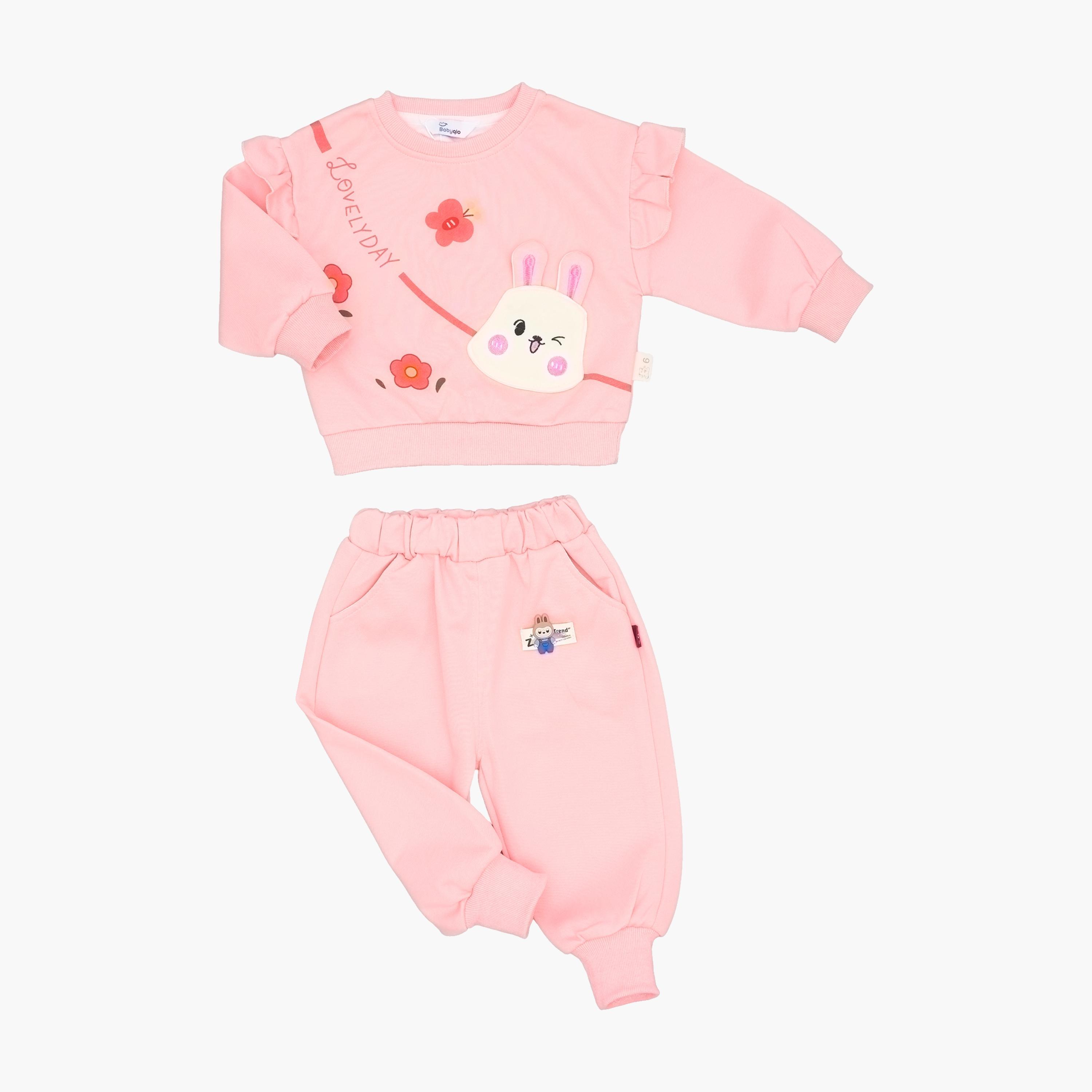 طقم من قطعتين: سويت شيرت مطبوع بنقشة يوم جميل من بيبيكلو-girls-clothing-setsandcoords-image-3