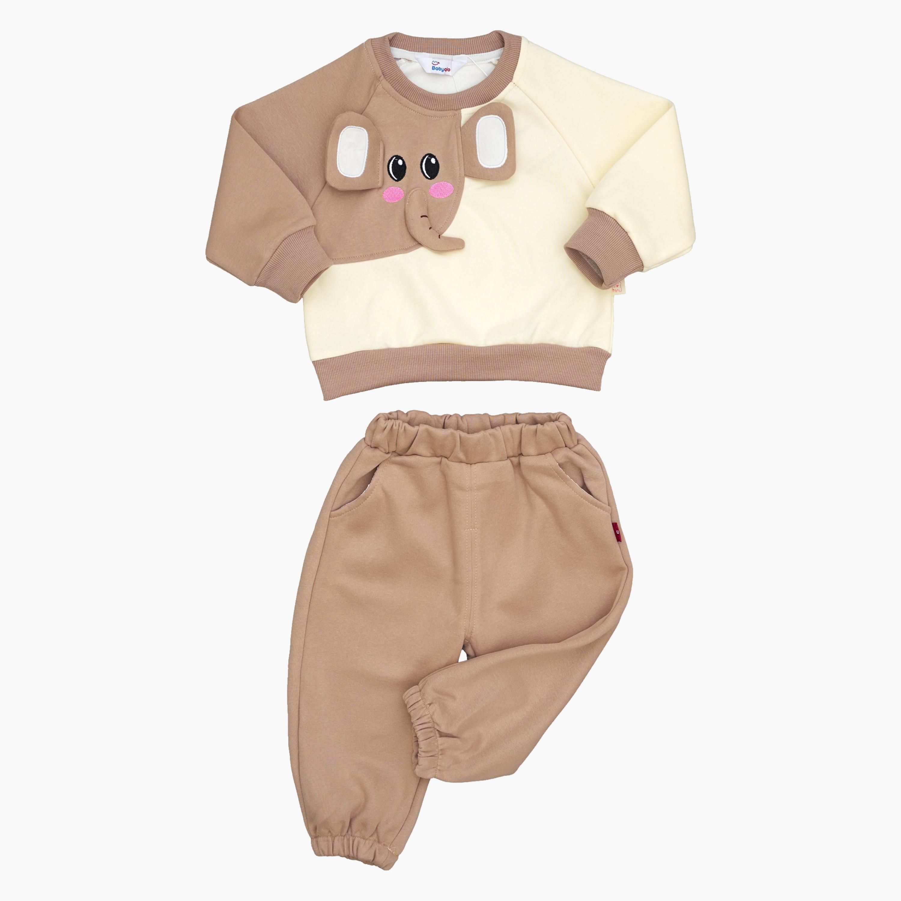 Babyqlo 2-Piece Elephant Trunk Detailing Sweatshirt and Joggers Set-boys-clothing-setsandcoords-image-3