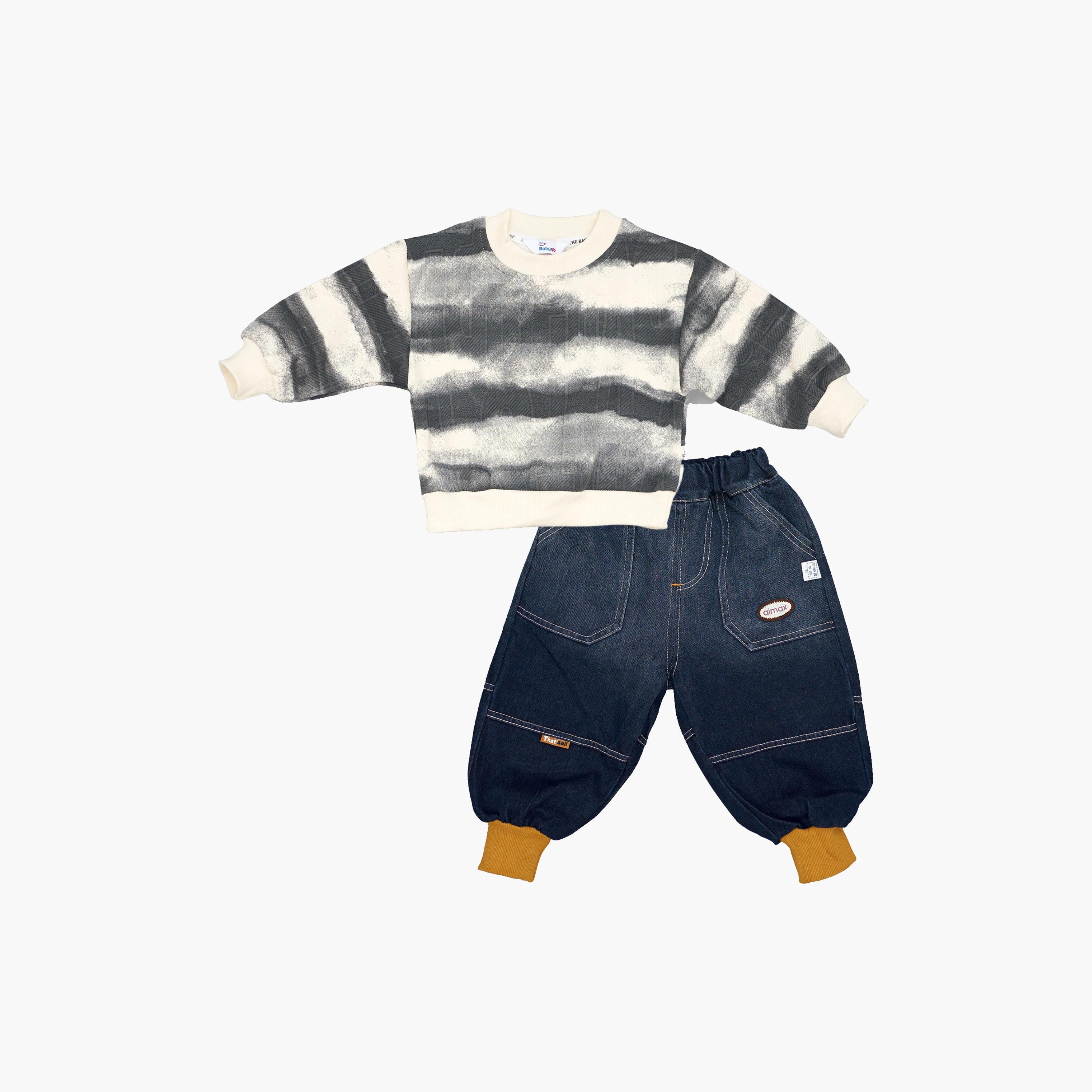 Babyqlo 2-Piece Tie & Dye Printed Sweatshirt and Denims Set-boys-clothing-setsandcoords-image-1