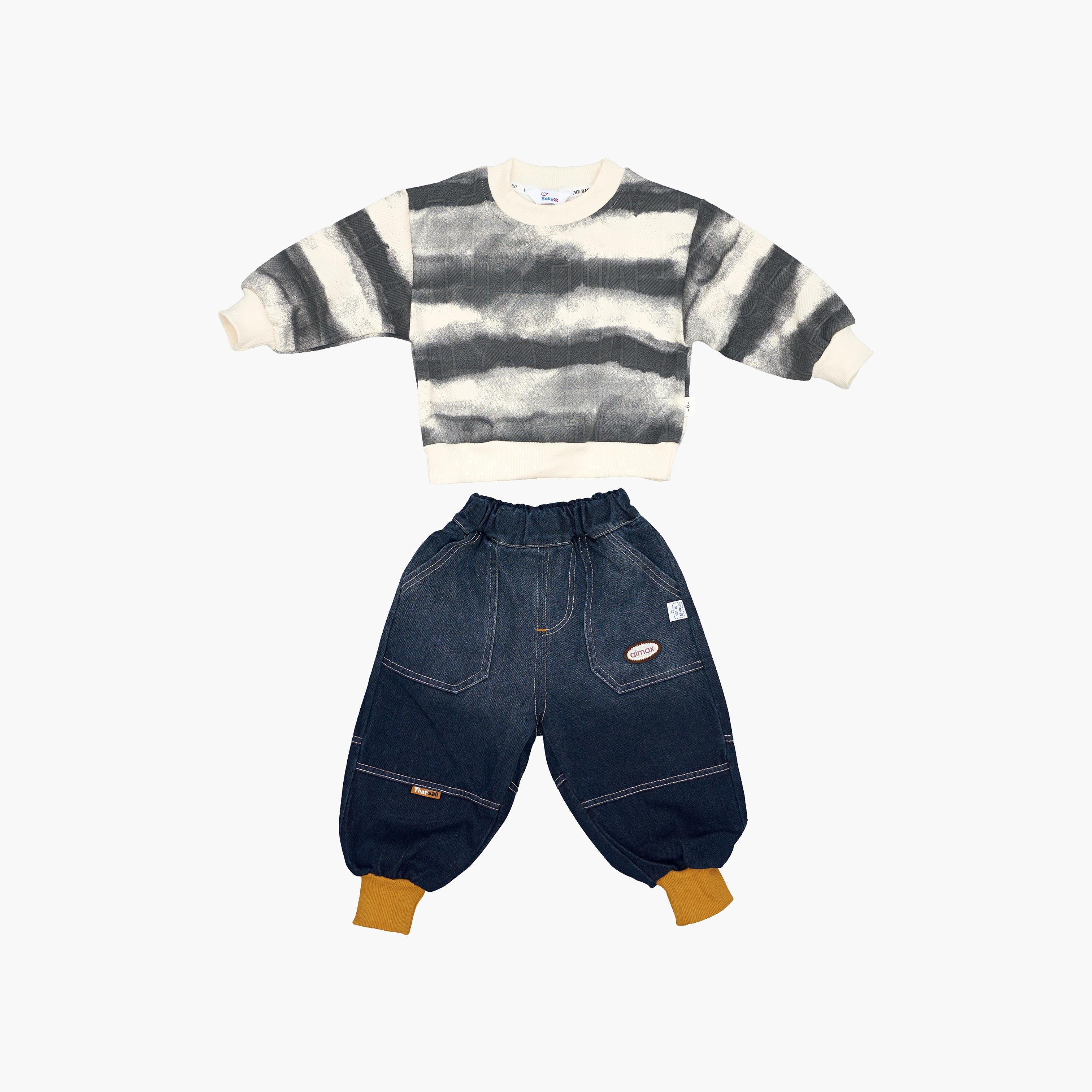 Babyqlo 2-Piece Tie & Dye Printed Sweatshirt and Denims Set-boys-clothing-setsandcoords-image-4