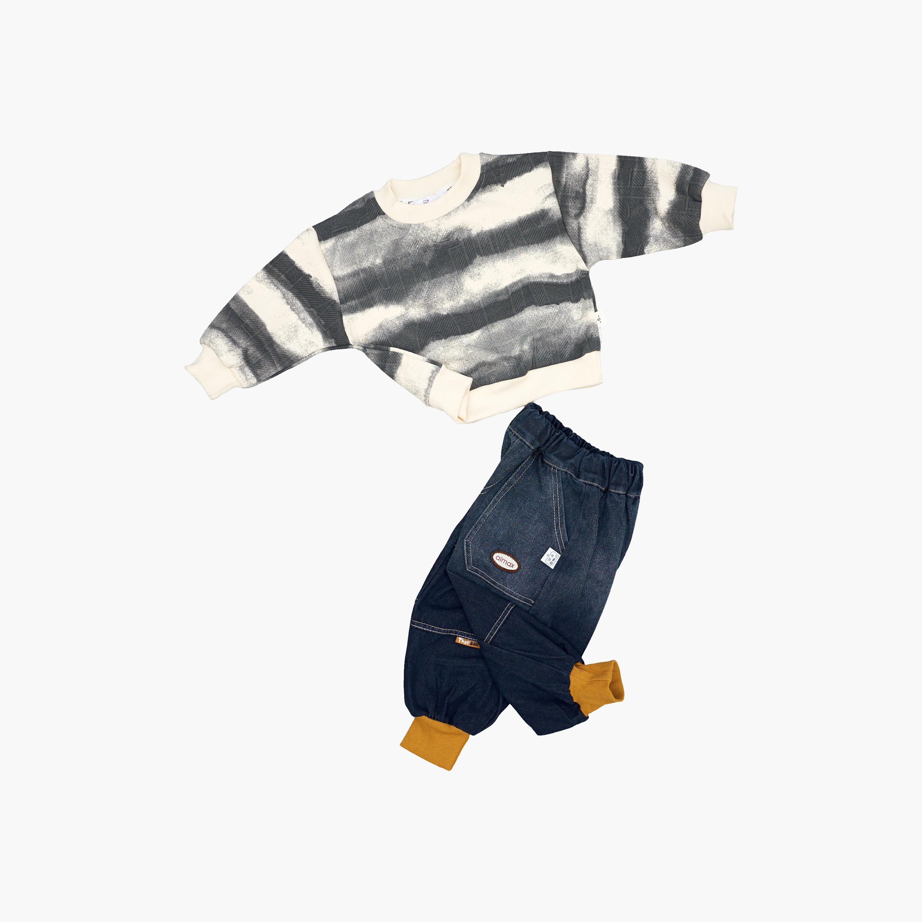 Babyqlo 2-Piece Tie & Dye Printed Sweatshirt and Denims Set-boys-clothing-setsandcoords-image-8
