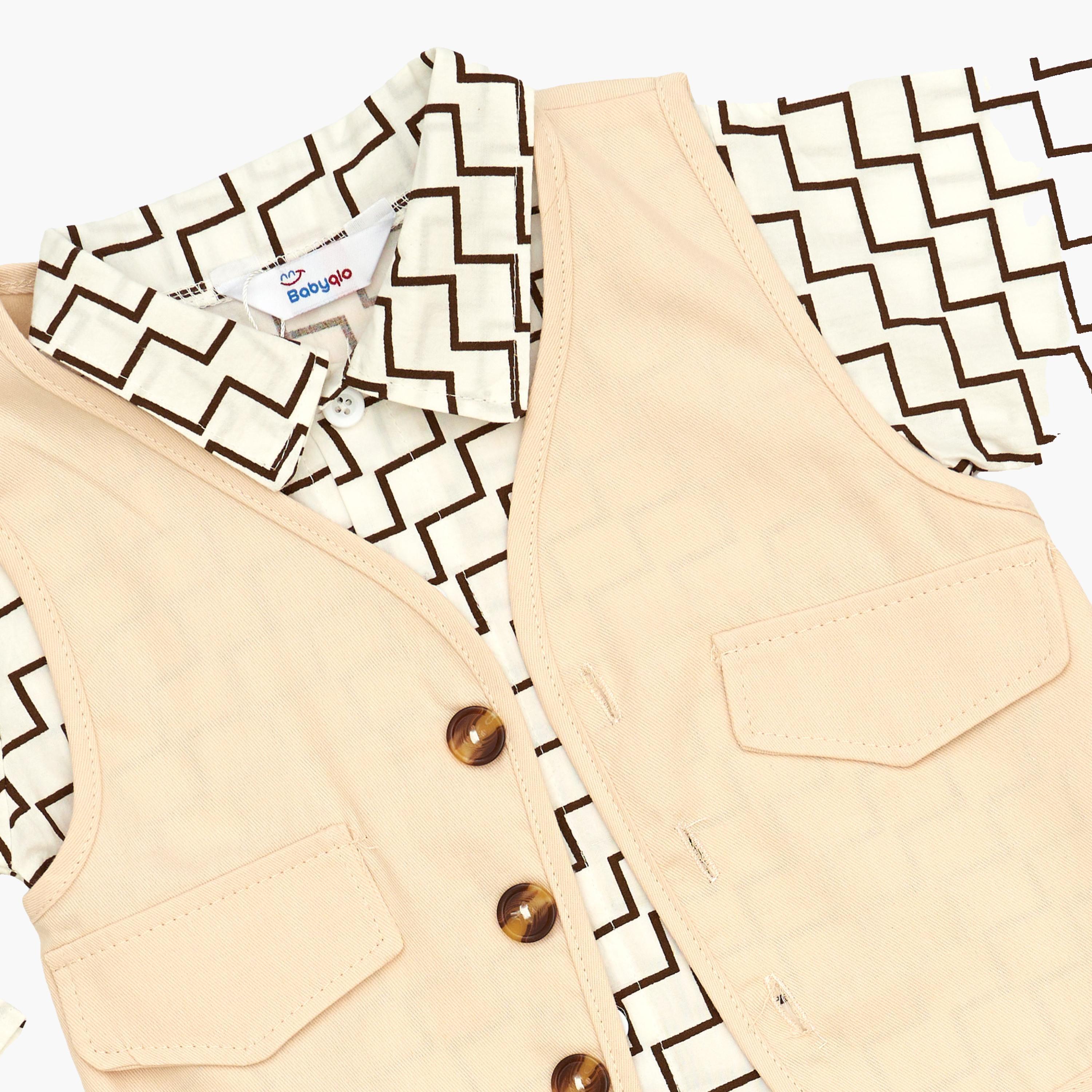 Babyqlo 3-Piece Geometric Printed Shirt, Jacket and Pants Set-boys-clothing-setsandcoords-image-2