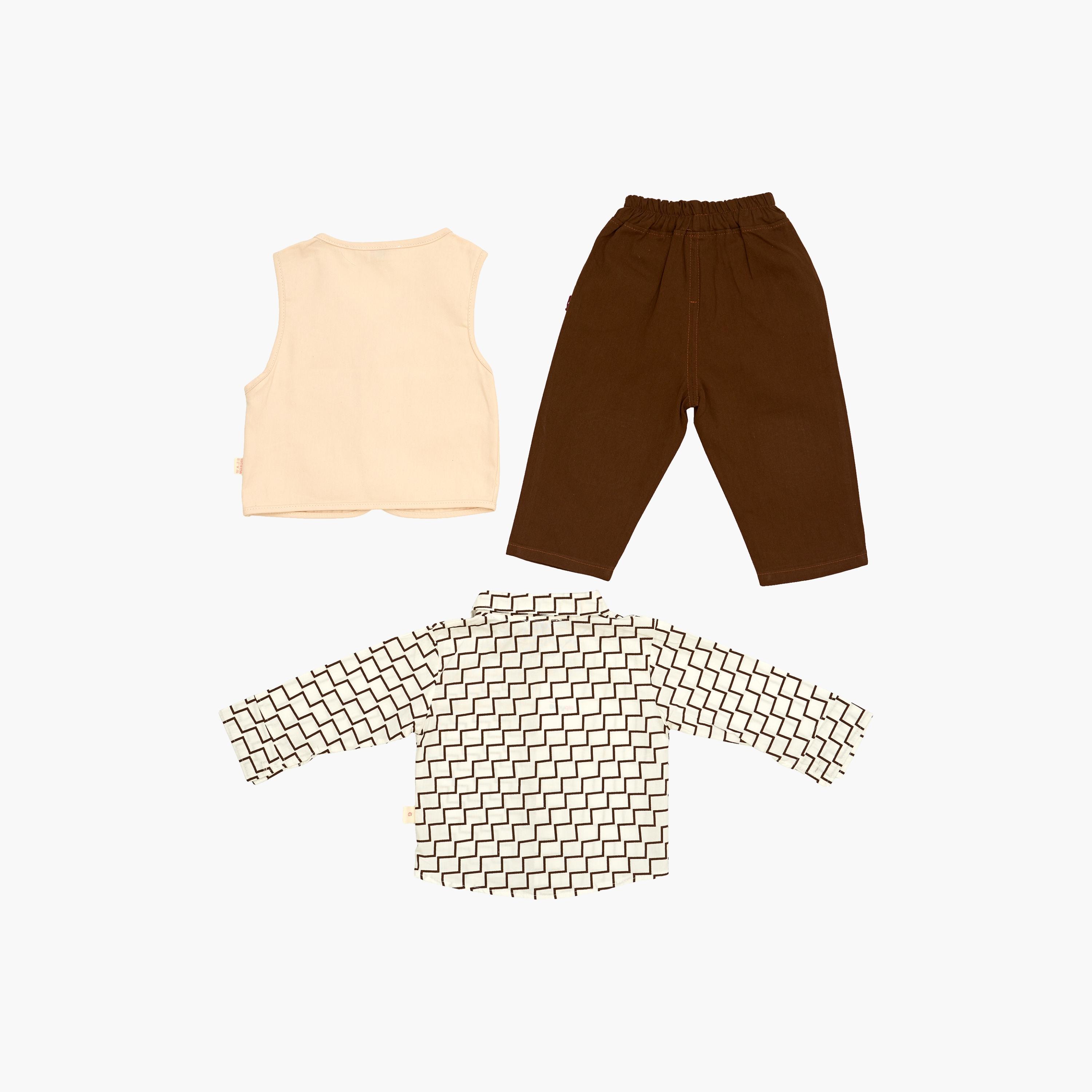Babyqlo 3-Piece Geometric Printed Shirt, Jacket and Pants Set-boys-clothing-setsandcoords-image-4