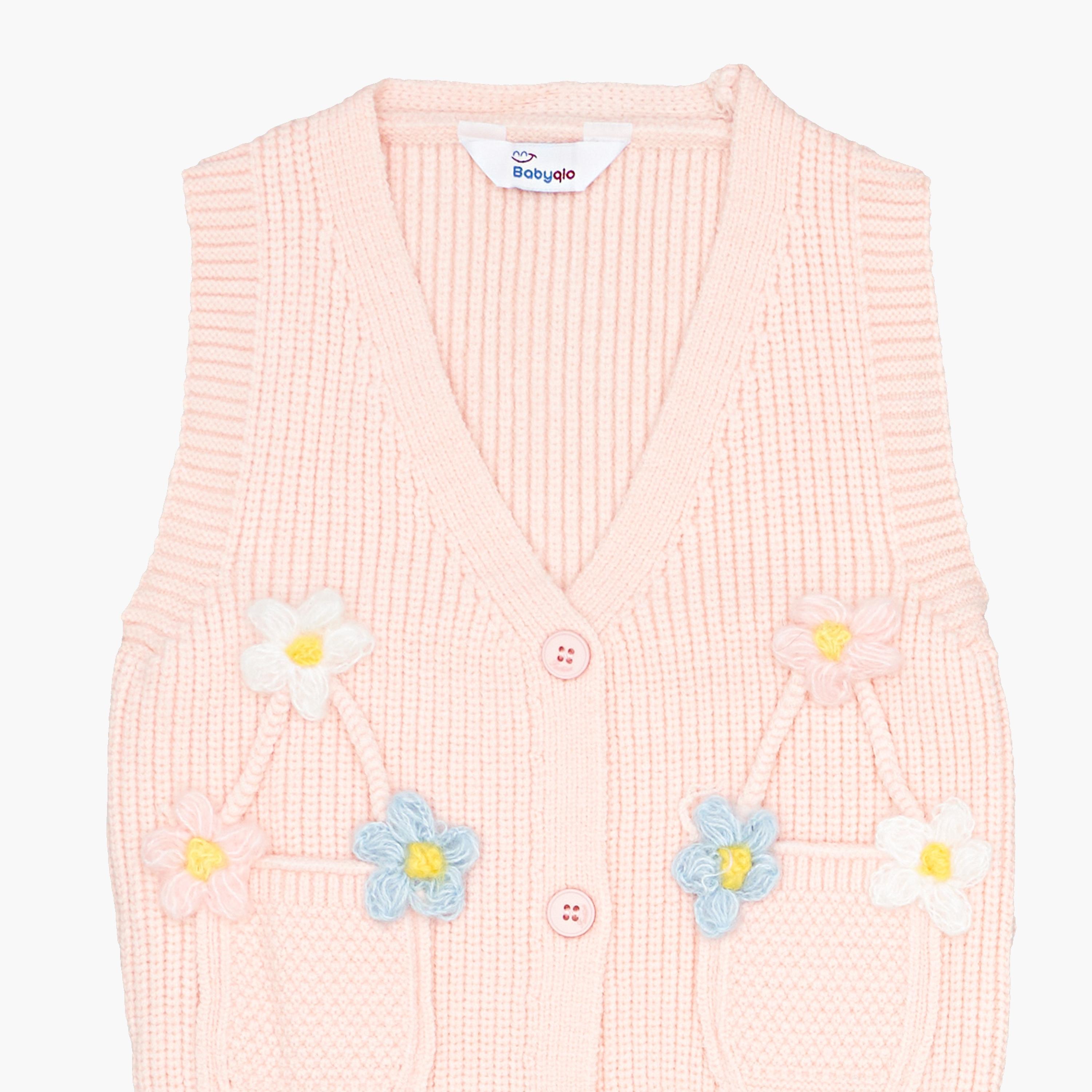 Babyqlo 3-Piece Floral Knitted Vest, Shirt and Jeans Set-girls-clothing-setsandcoords-image-7